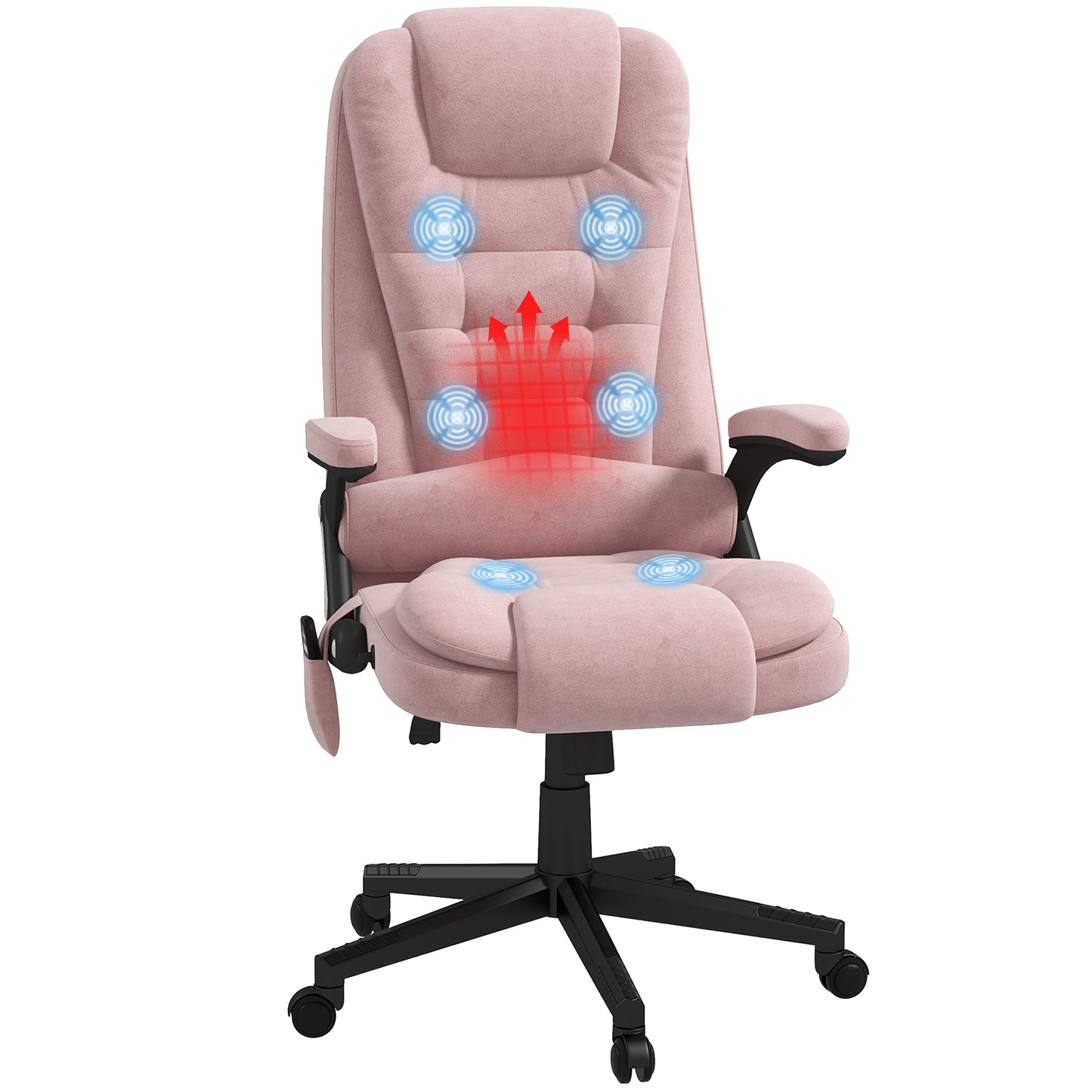 Faedra 6 Point Vibrating Massage Office Chair with Heat, Pink