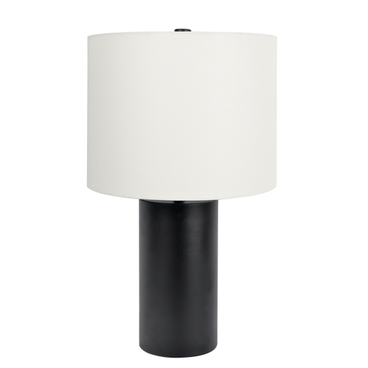 Aura Black Table Lamp with On/Off Switch Black Block Base