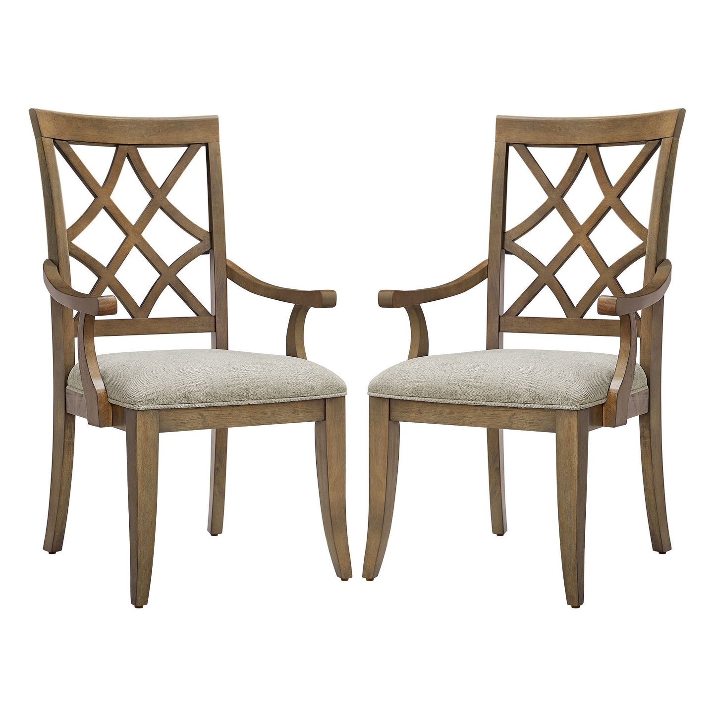 Fable Mid-Century Modern Dining Arm Chairs Set of 2 Oak