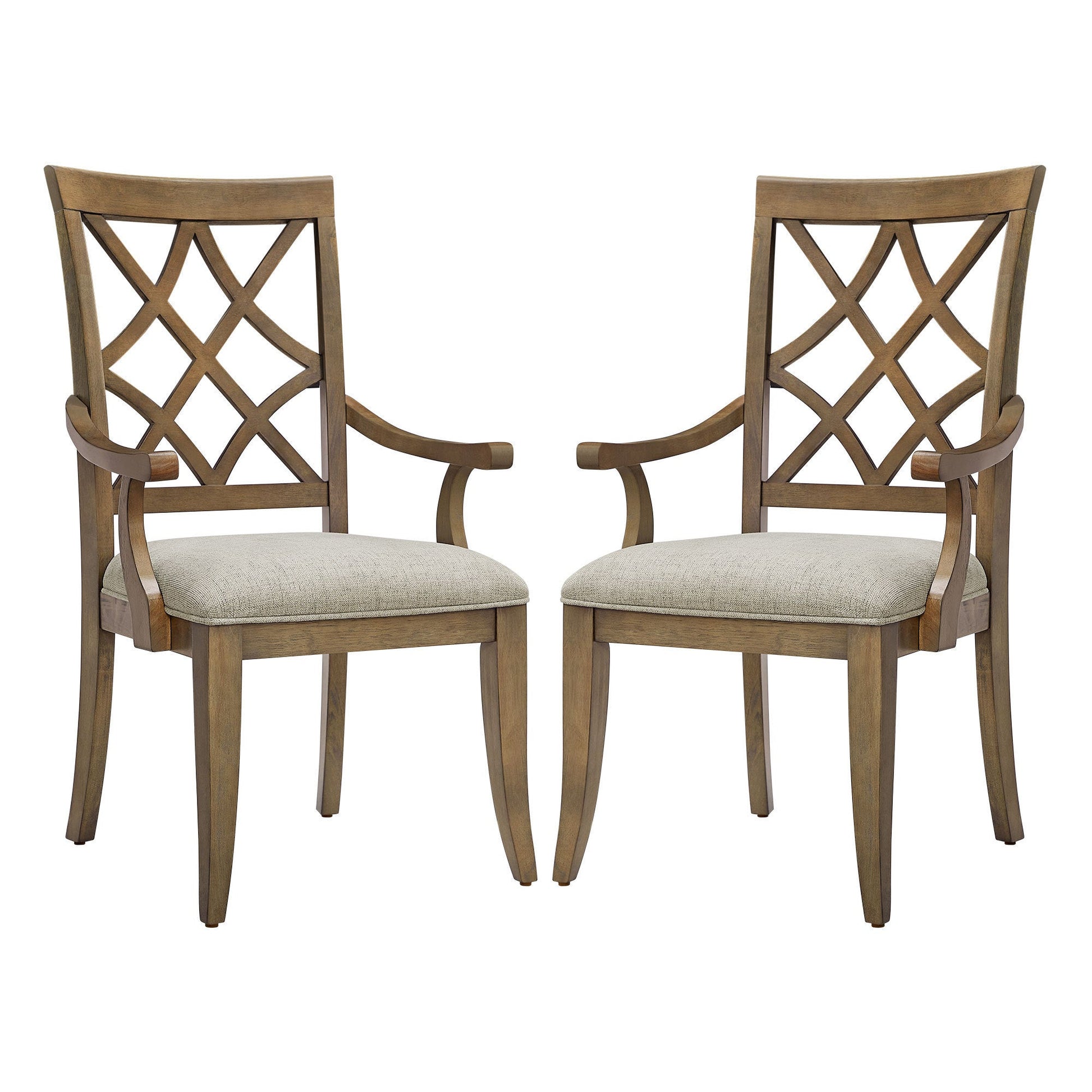 Fable Mid-Century Modern Dining Arm Chairs Set of 2 Oak