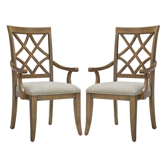 Fable Mid-Century Modern Dining Arm Chairs Set of 2 Oak