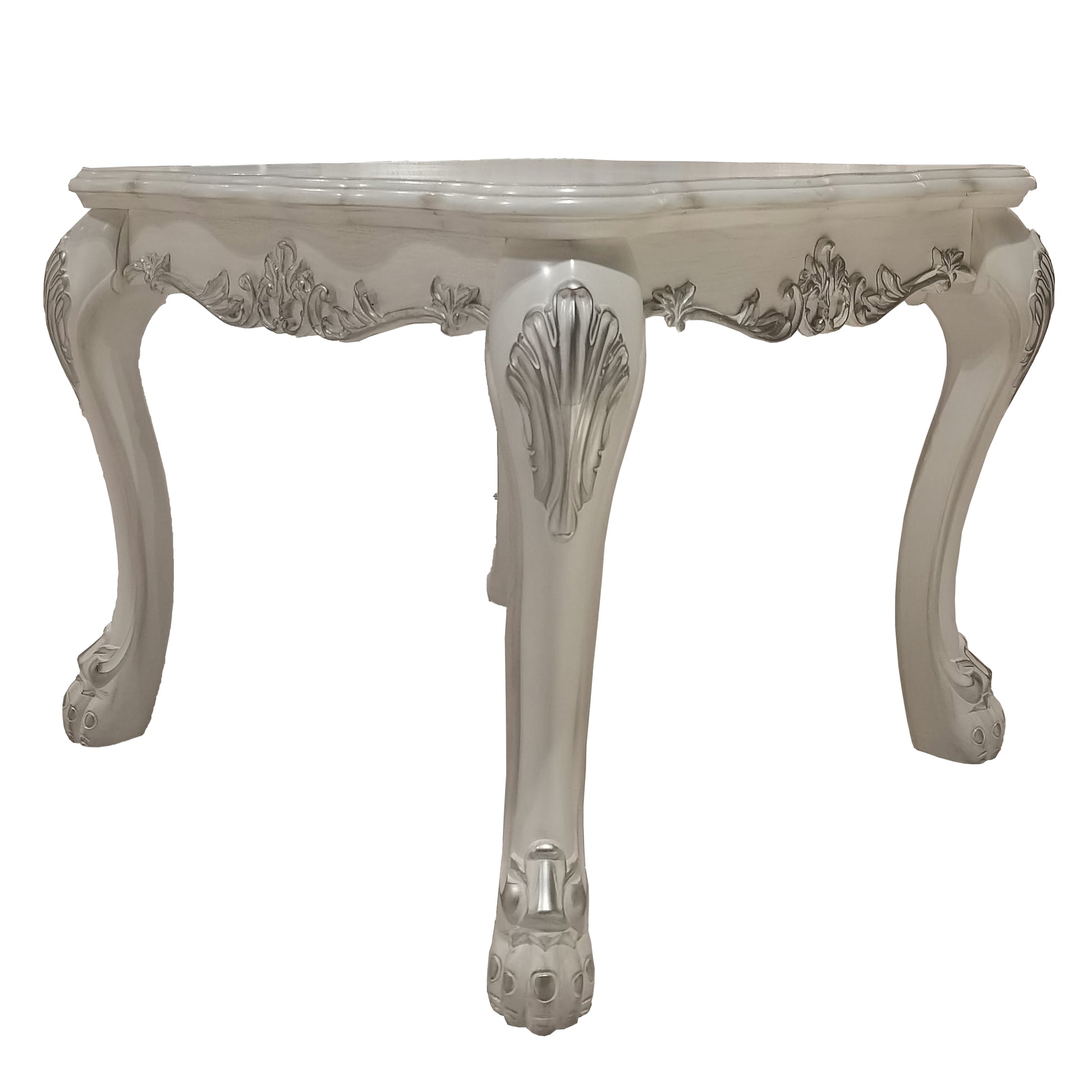 Darlene Bone White End Table with Claw Leg