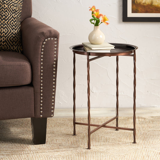 Adelina Iron Side Table, Copper