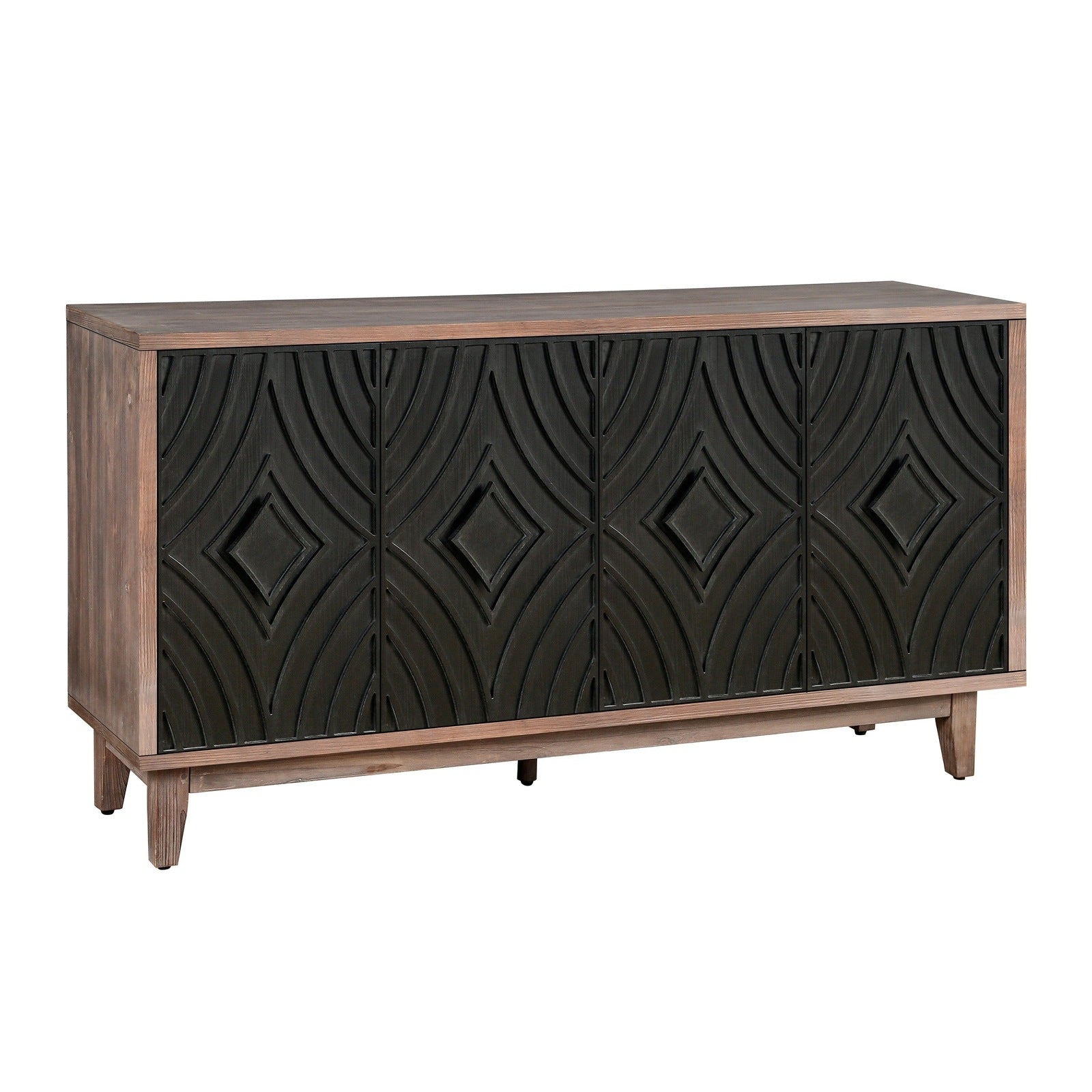 Bart Mid-Century Sideboard Cabinet with Solid Wood Legs 60"