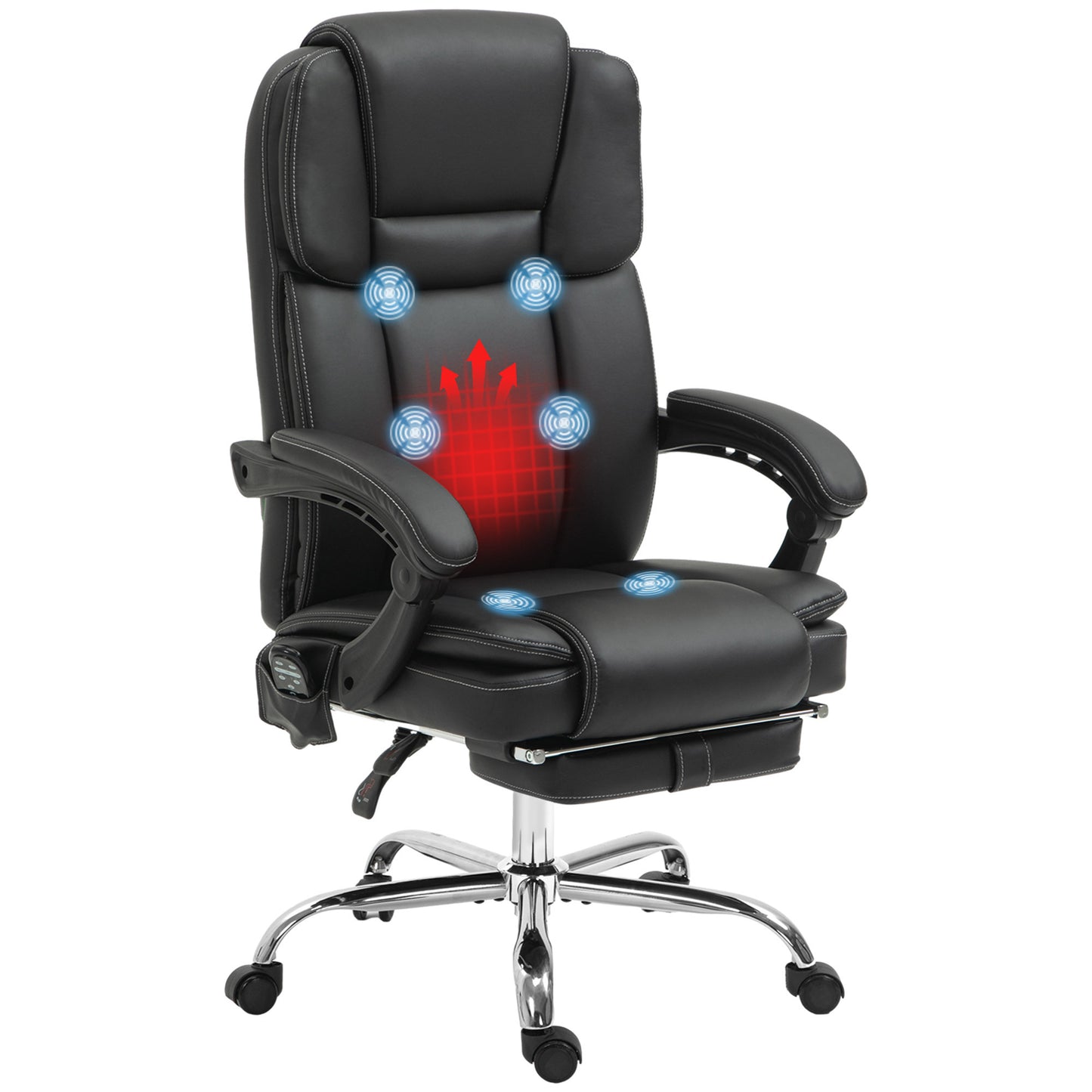 Ivy Massage Office Chair with 6 Vibration Points, Black