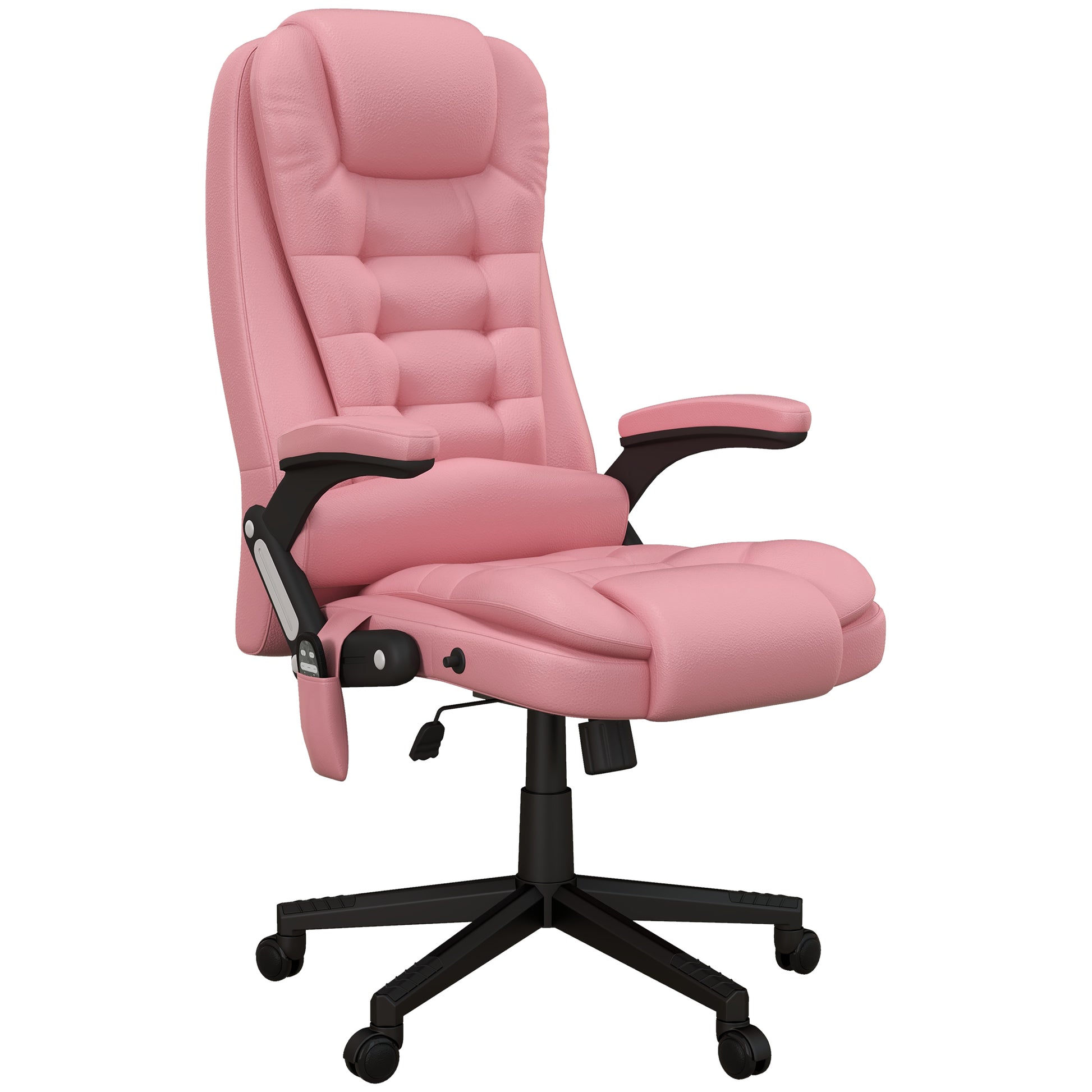 Parisa High Back PU Leather Executive Office Chair with Head & Massage, Pink