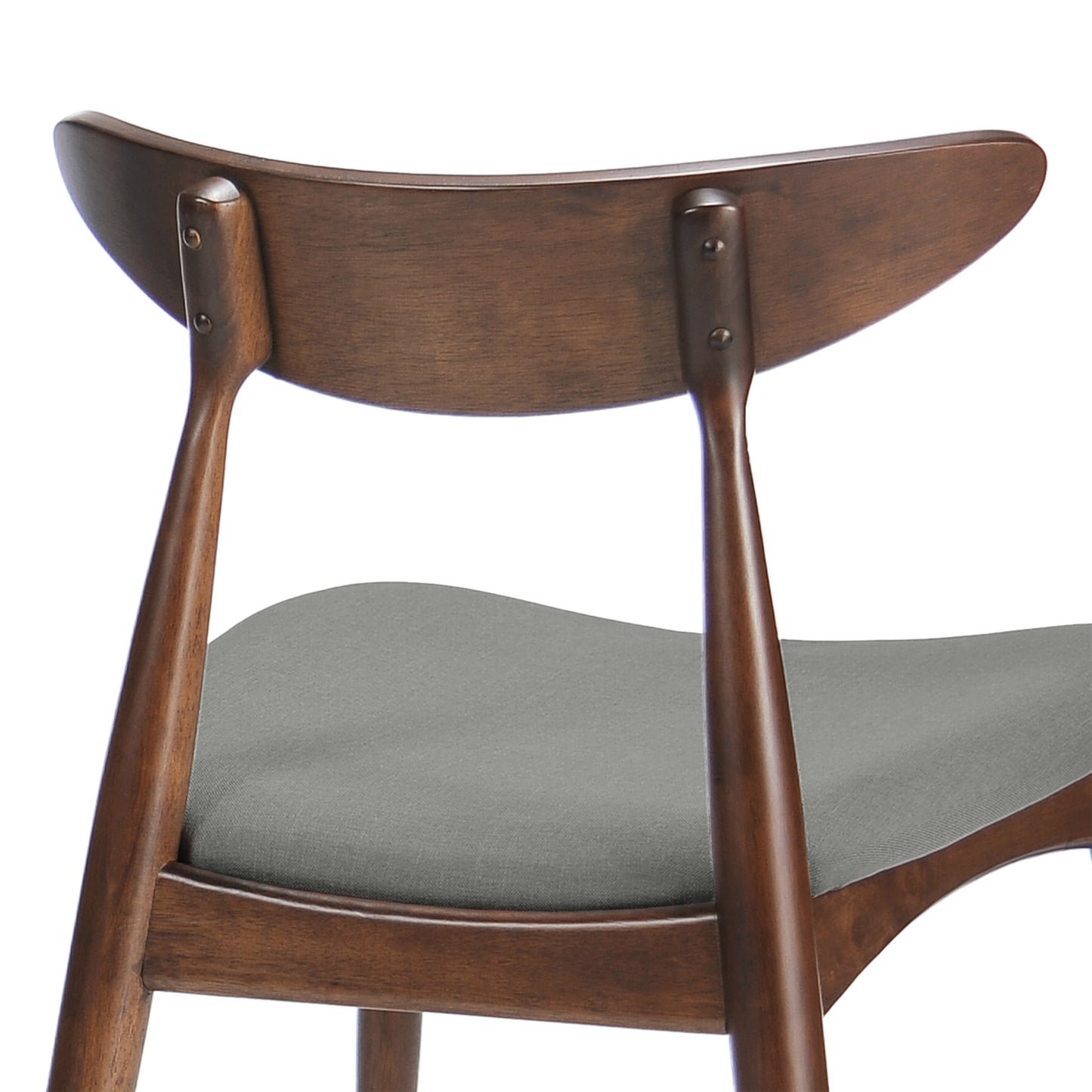 Karen Mid-Century Modern Side Chairs Set of 2 Walnut & Gray