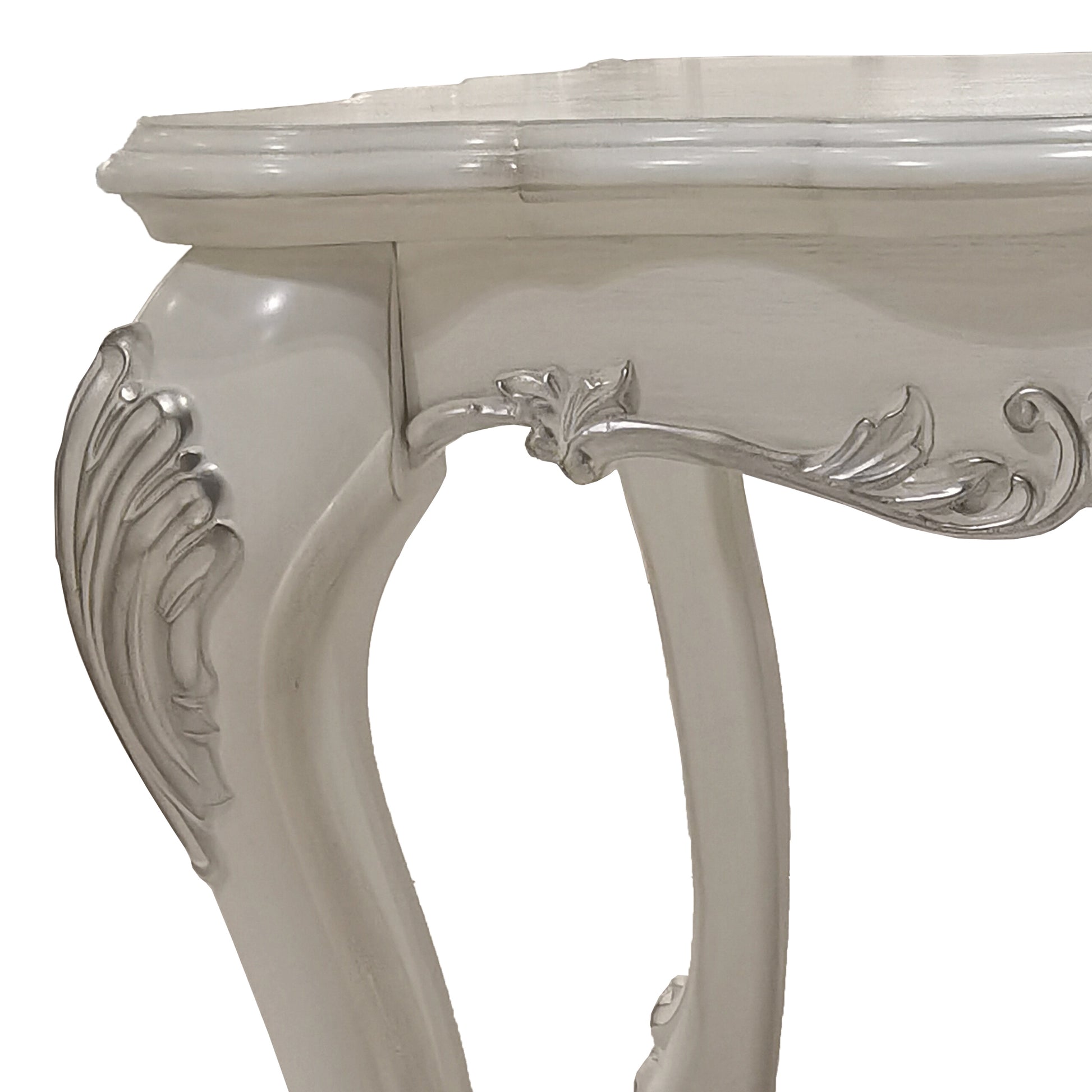 Darlene Bone White End Table with Claw Leg