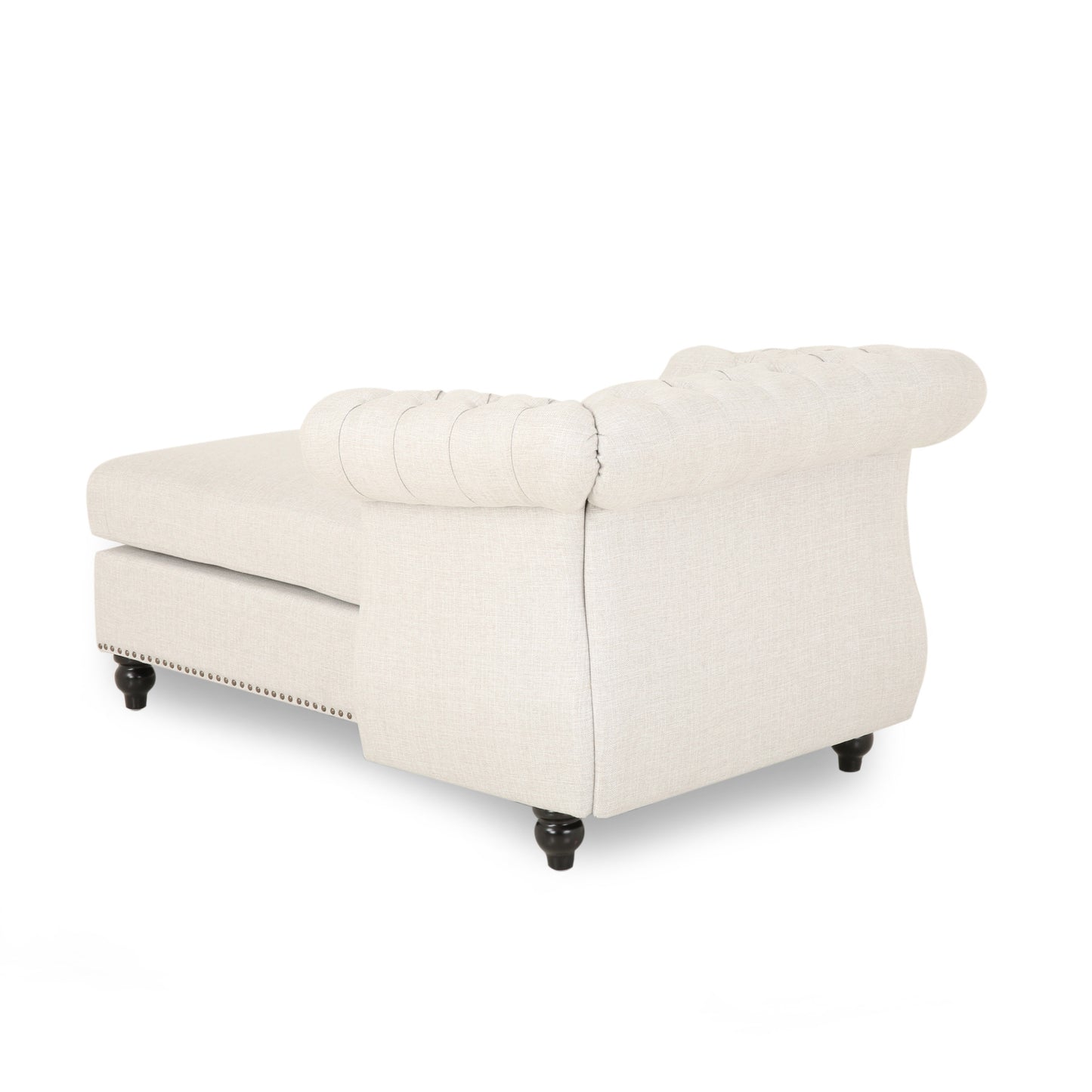 Cressida Chesterfield Style Chaise Lounge, Beige