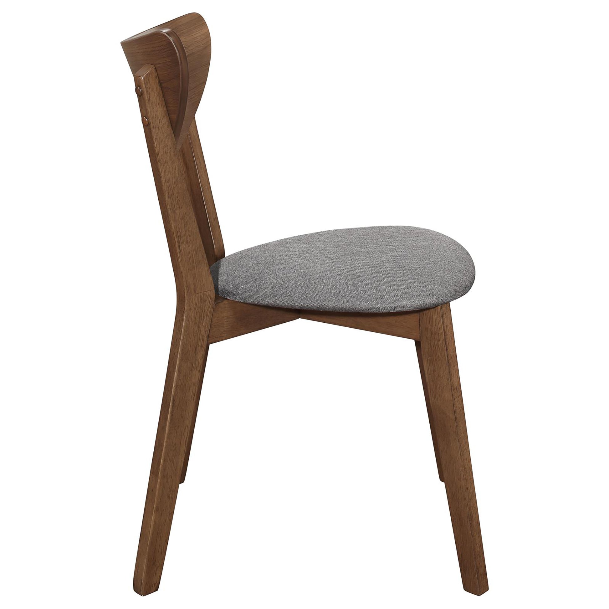 Martin Natural Walnut and Grey Upholestered Dining Chair Set of 2