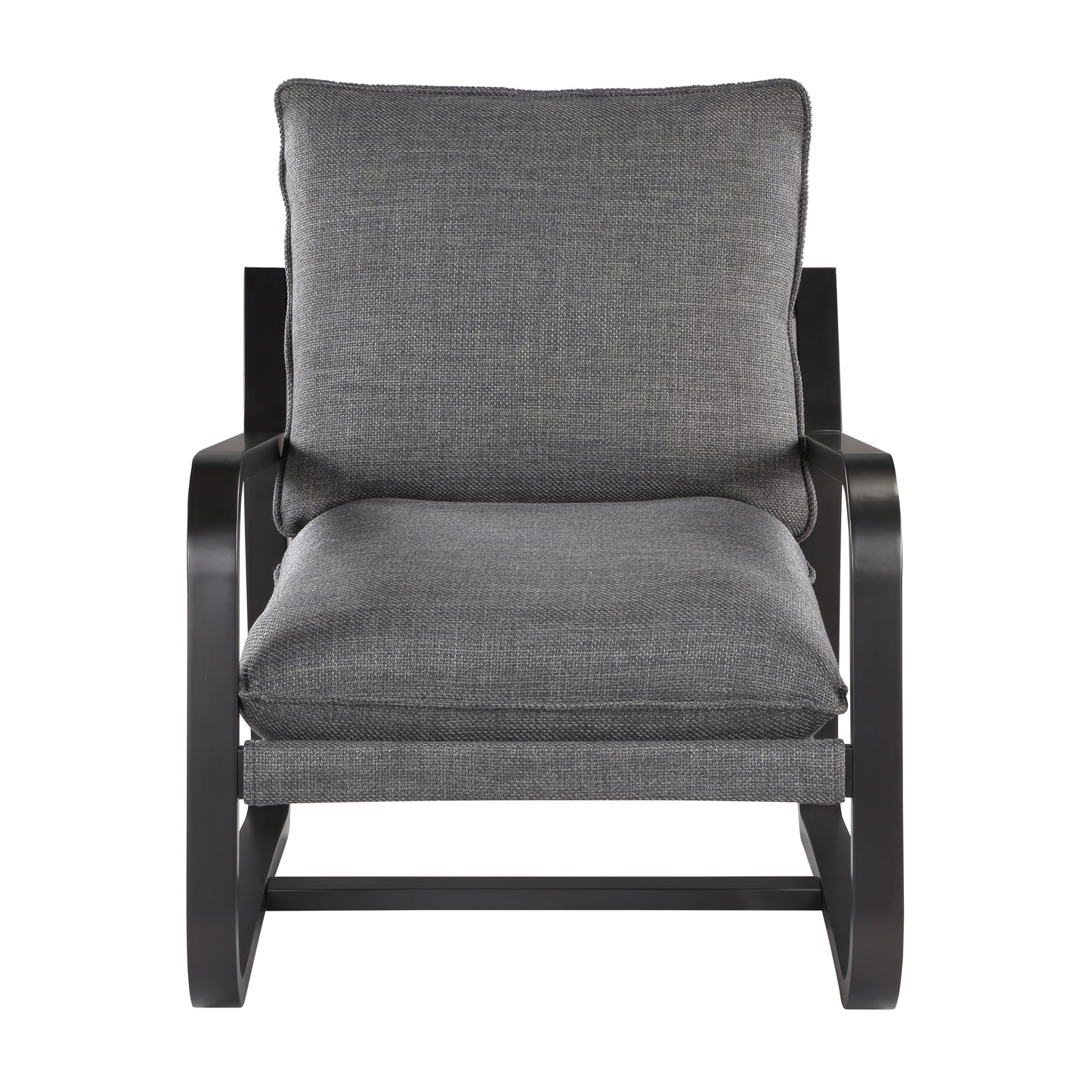 Blaire Sling Chair Upholstered in Charcoal Fabric with Metal Frame