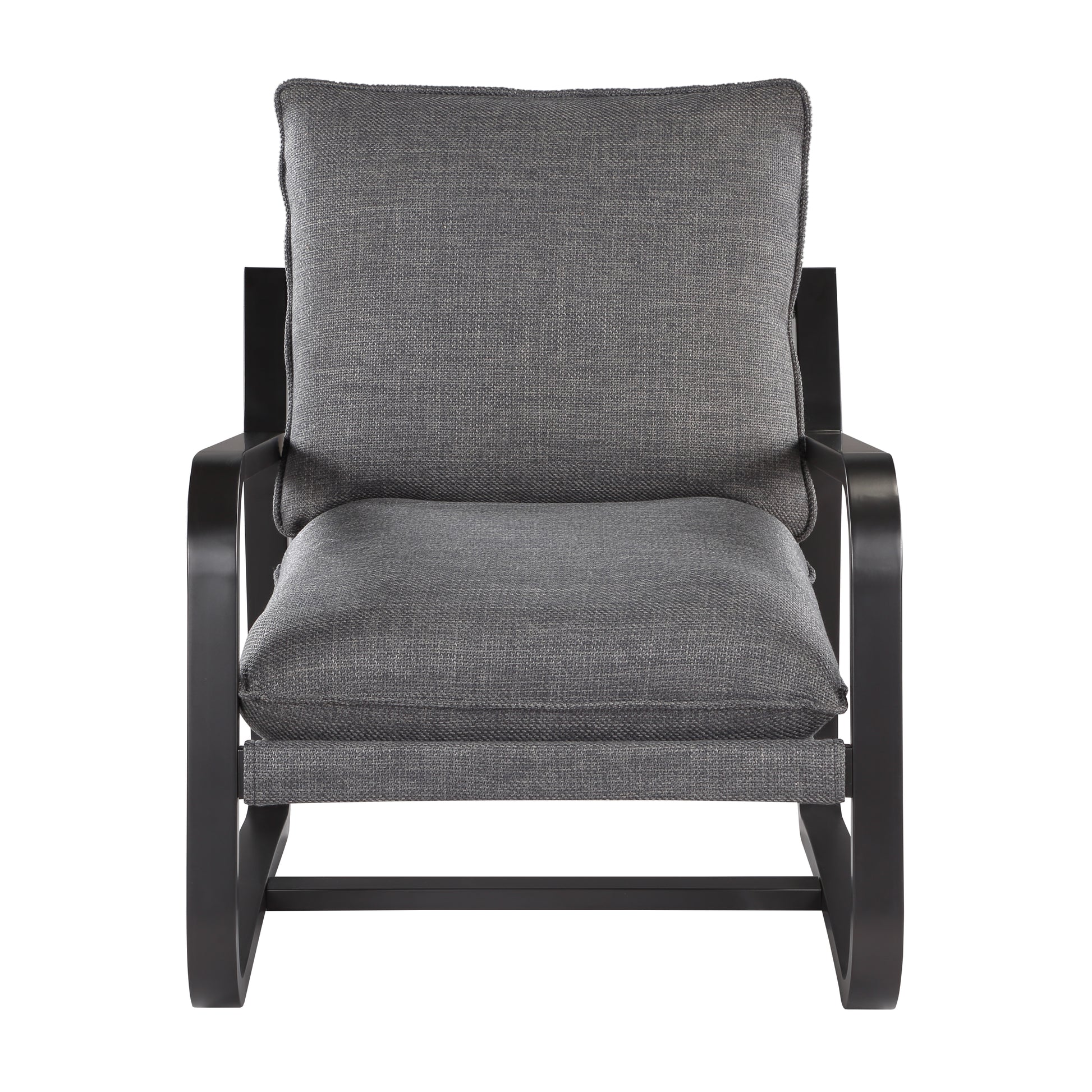 Blaire Sling Chair Upholstered in Charcoal Fabric with Metal Frame