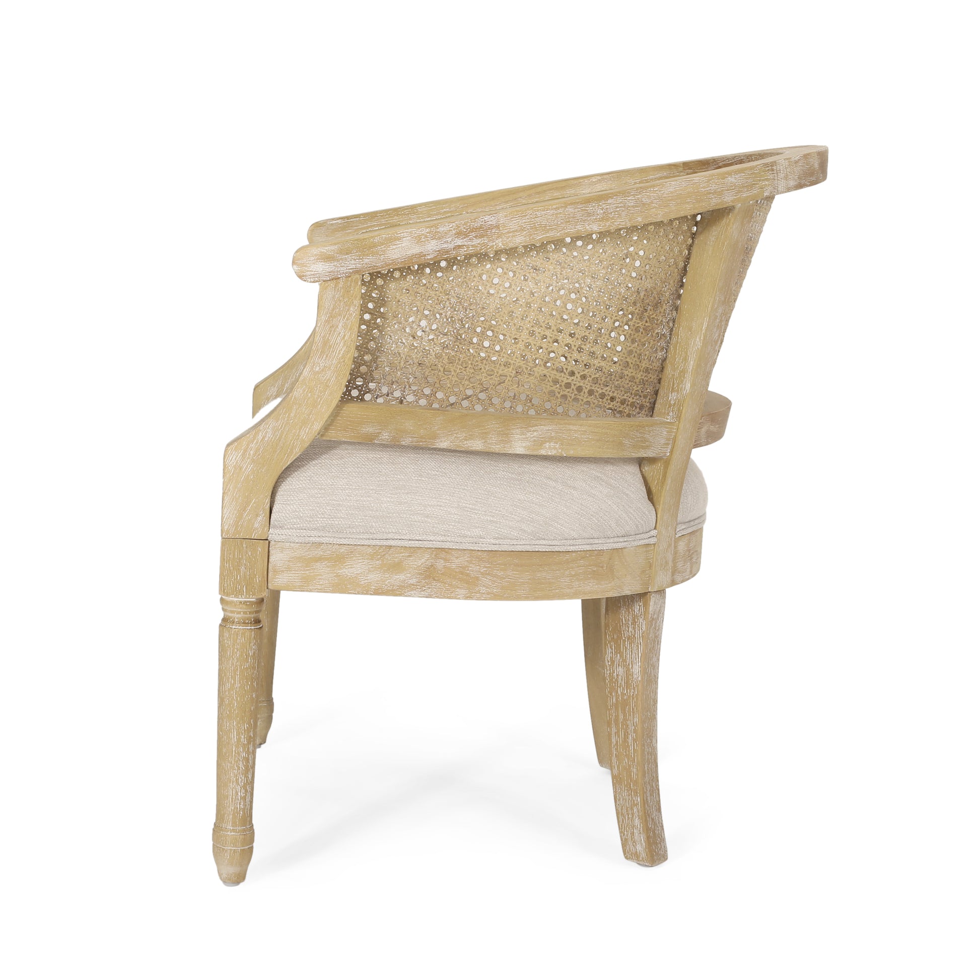 Winifred Modern Country Accent Chair with Rattan, Natural