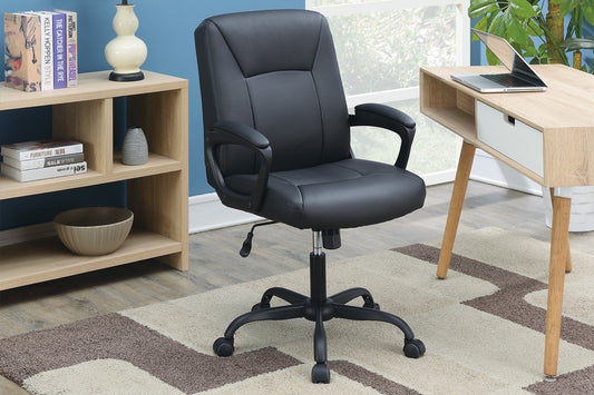 Modern PU Leather Office Chair, Black