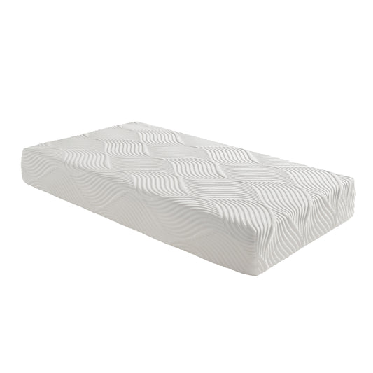 10-inch Twin Size Bed Mattress Gel-Infused Memory Foam Mattress, Firm, White, Mattress in a Box