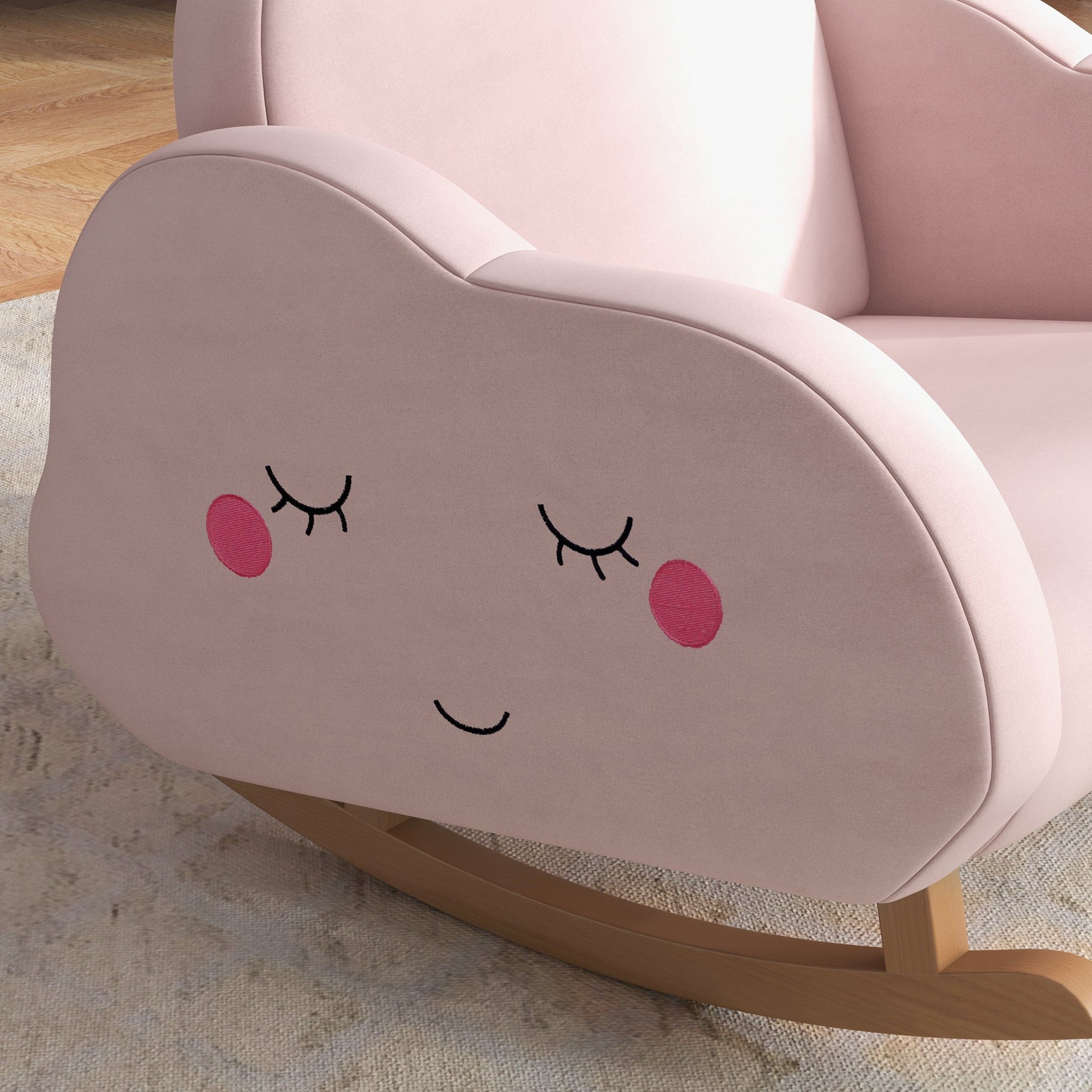 Paula Kids Rocking Chair, Cloud Shaped Children Rocker Armchair