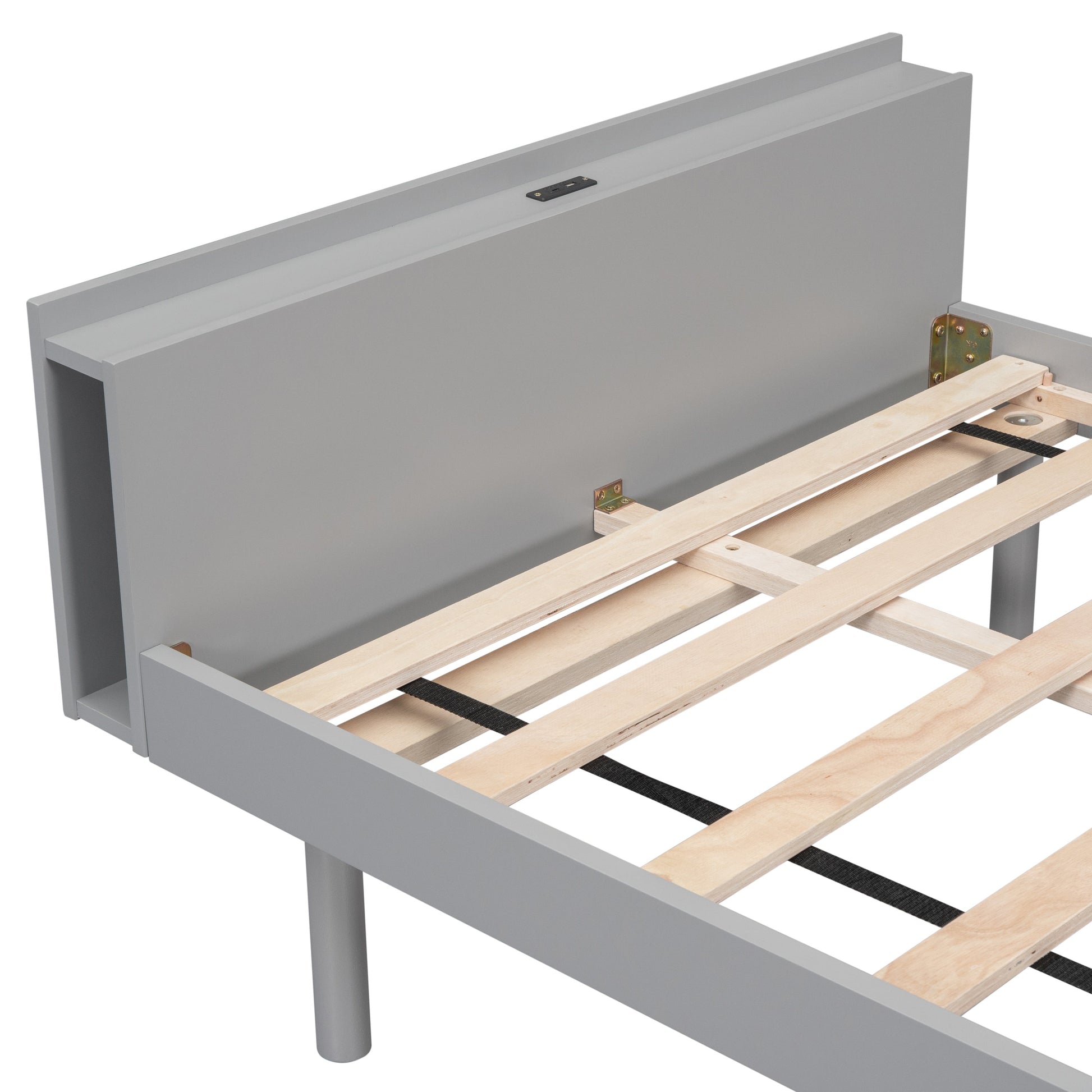 Harper Modern Twin Size Platform Bed Frame with Built-in USB