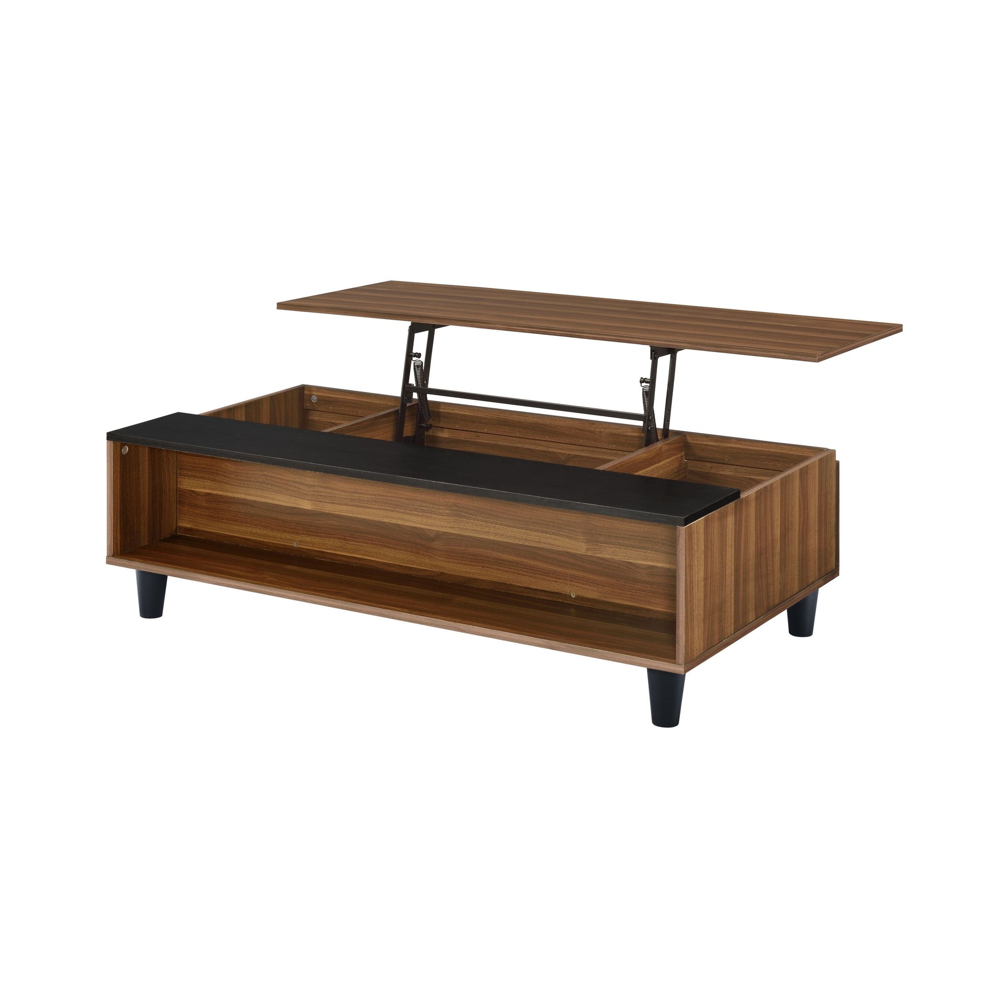 Avala Walnut & Black Finish Coffee Table w/Lift Top