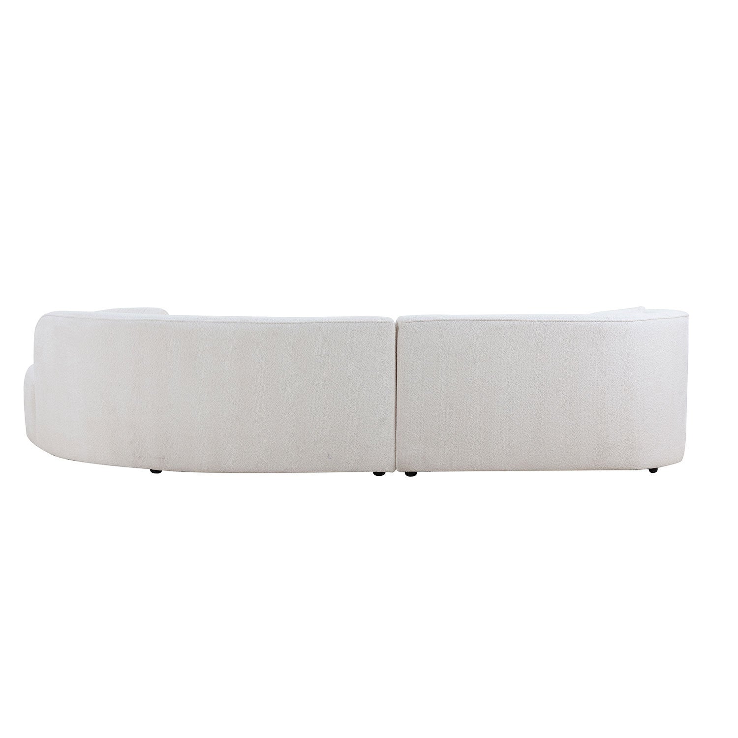 Jove Modern Curved Sectional in White Boucle