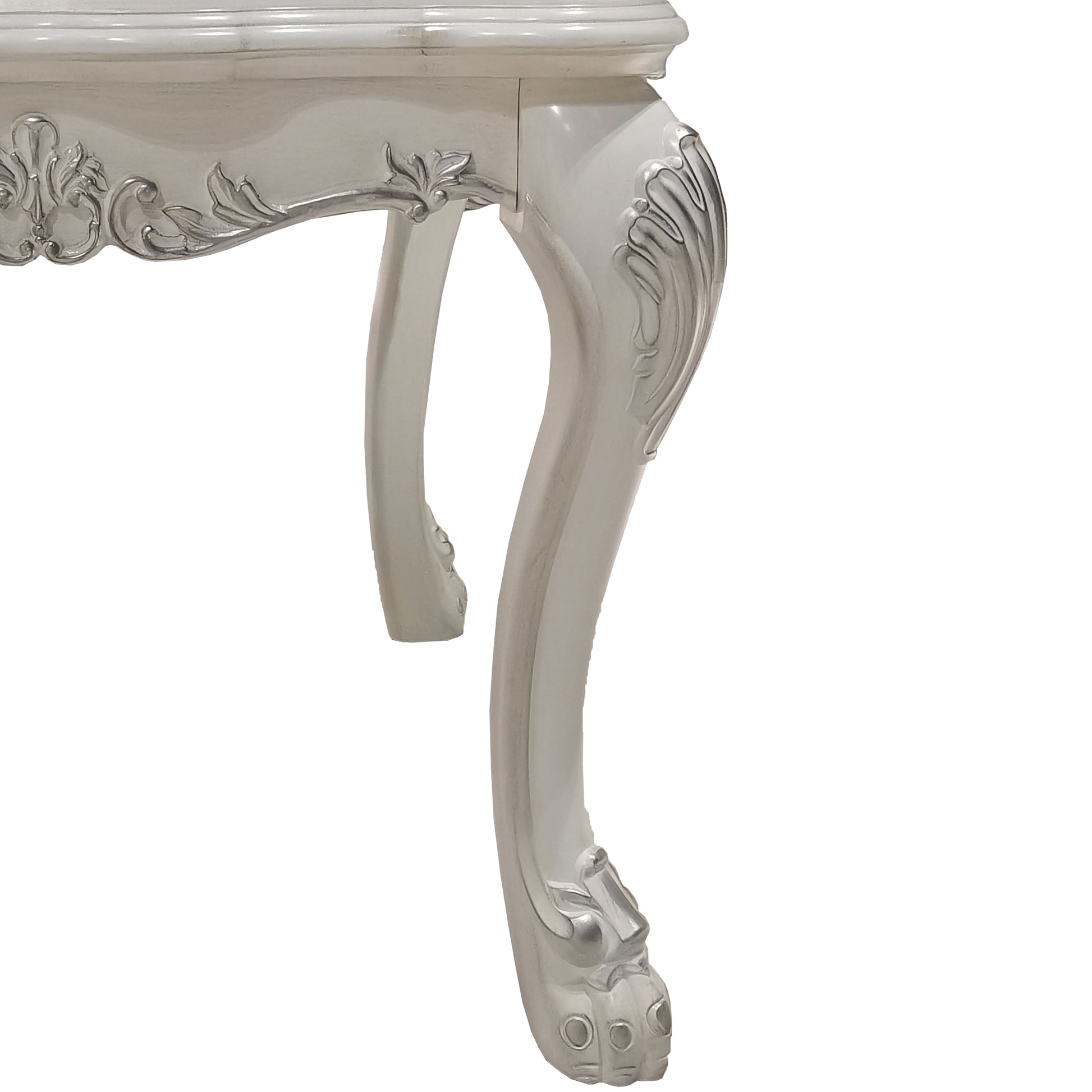 Darlene Bone White End Table with Claw Leg