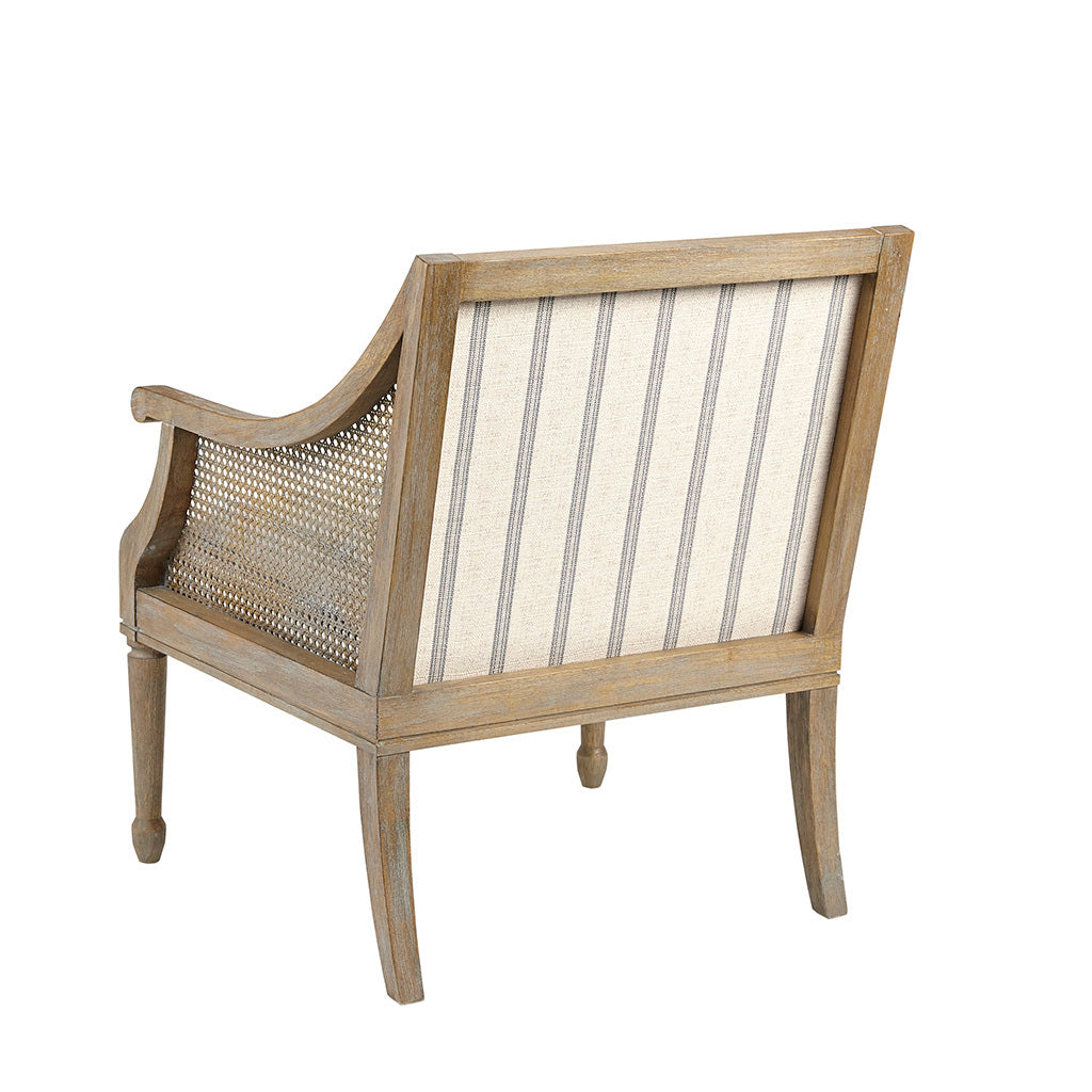 Edith Modern Arm Chair with Cane, Beige