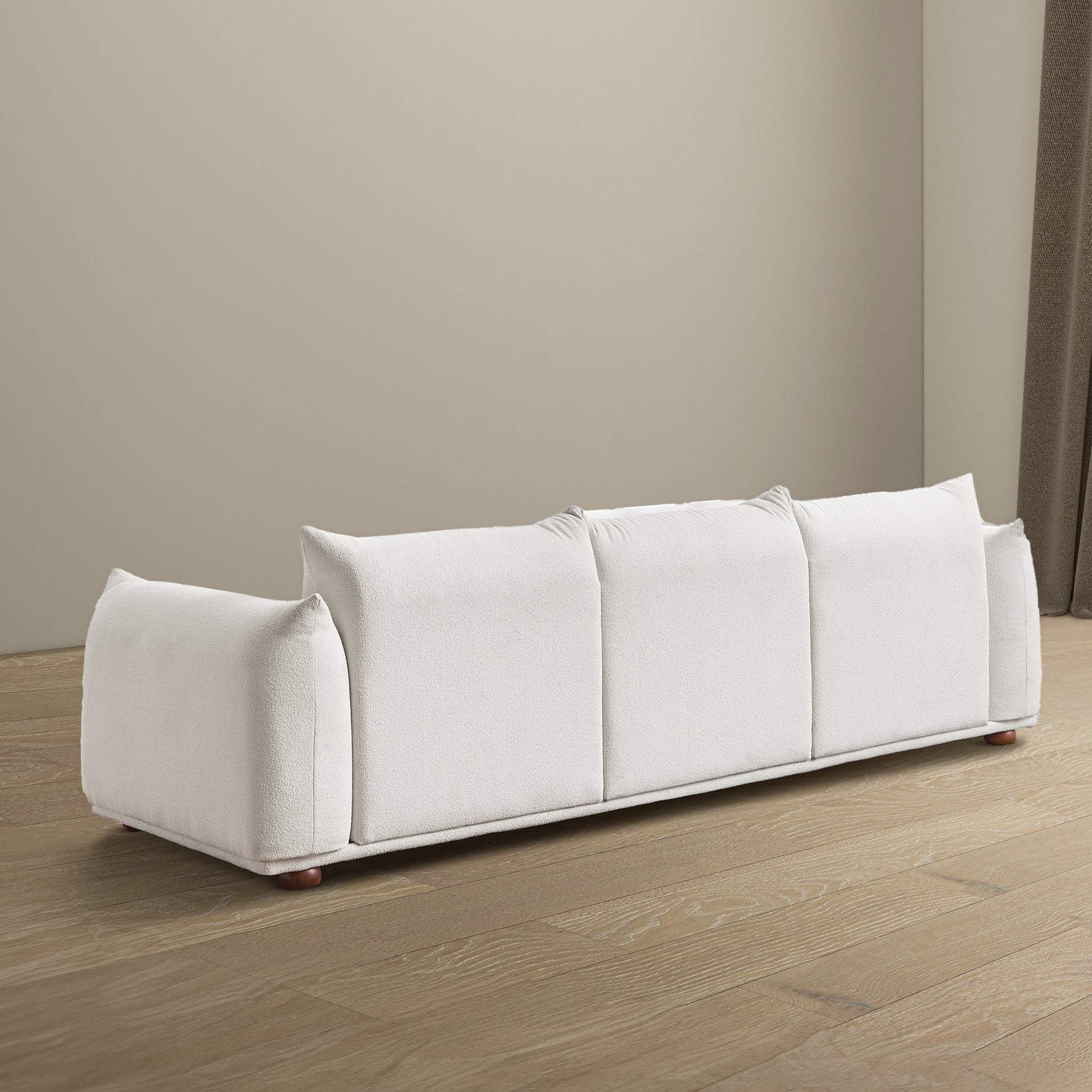 Kely Modern 100'' Cream Boucle Upholstered Sofa