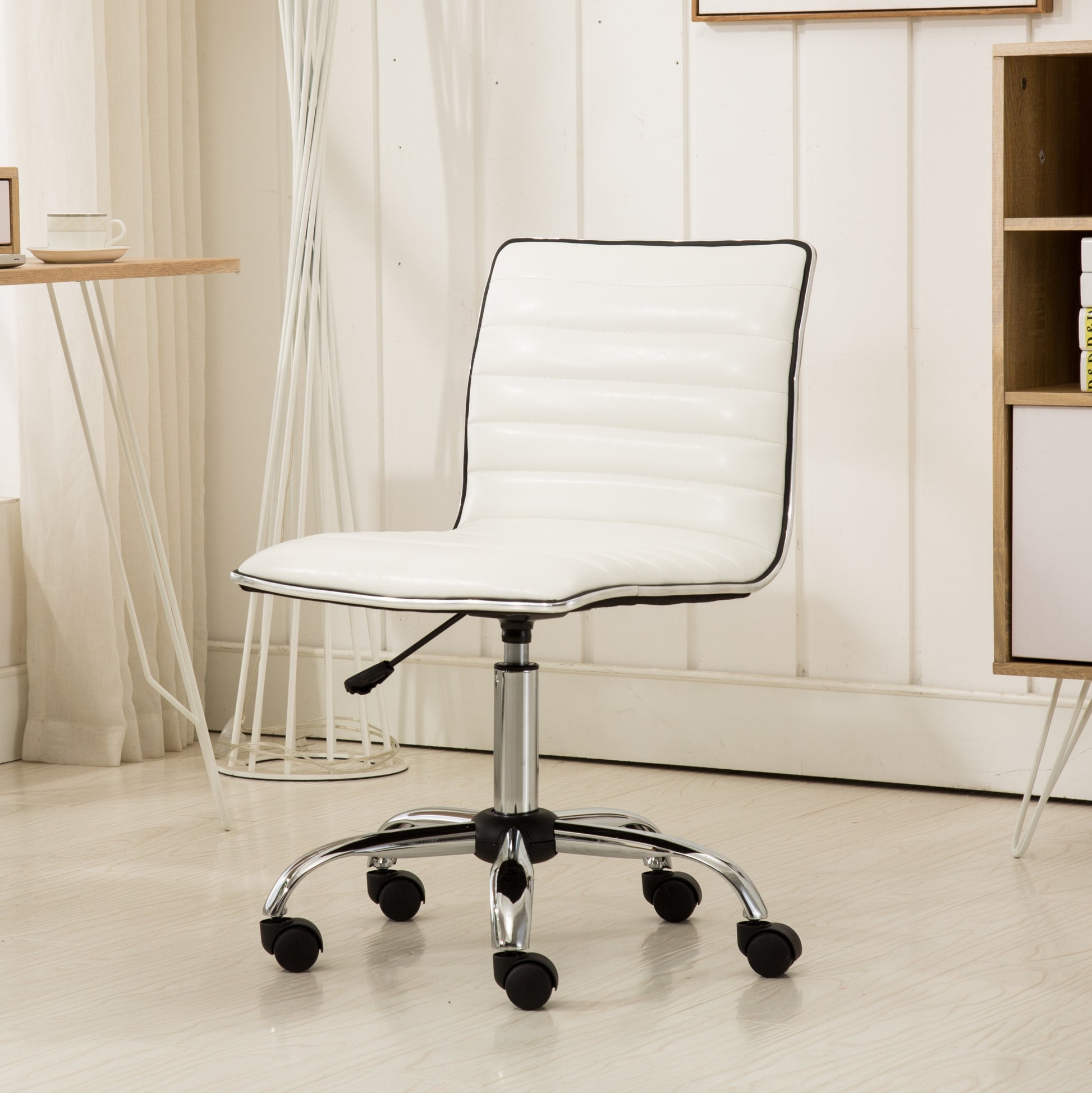 Fremo Chromel Adjustable Air Lift Office Chair, White