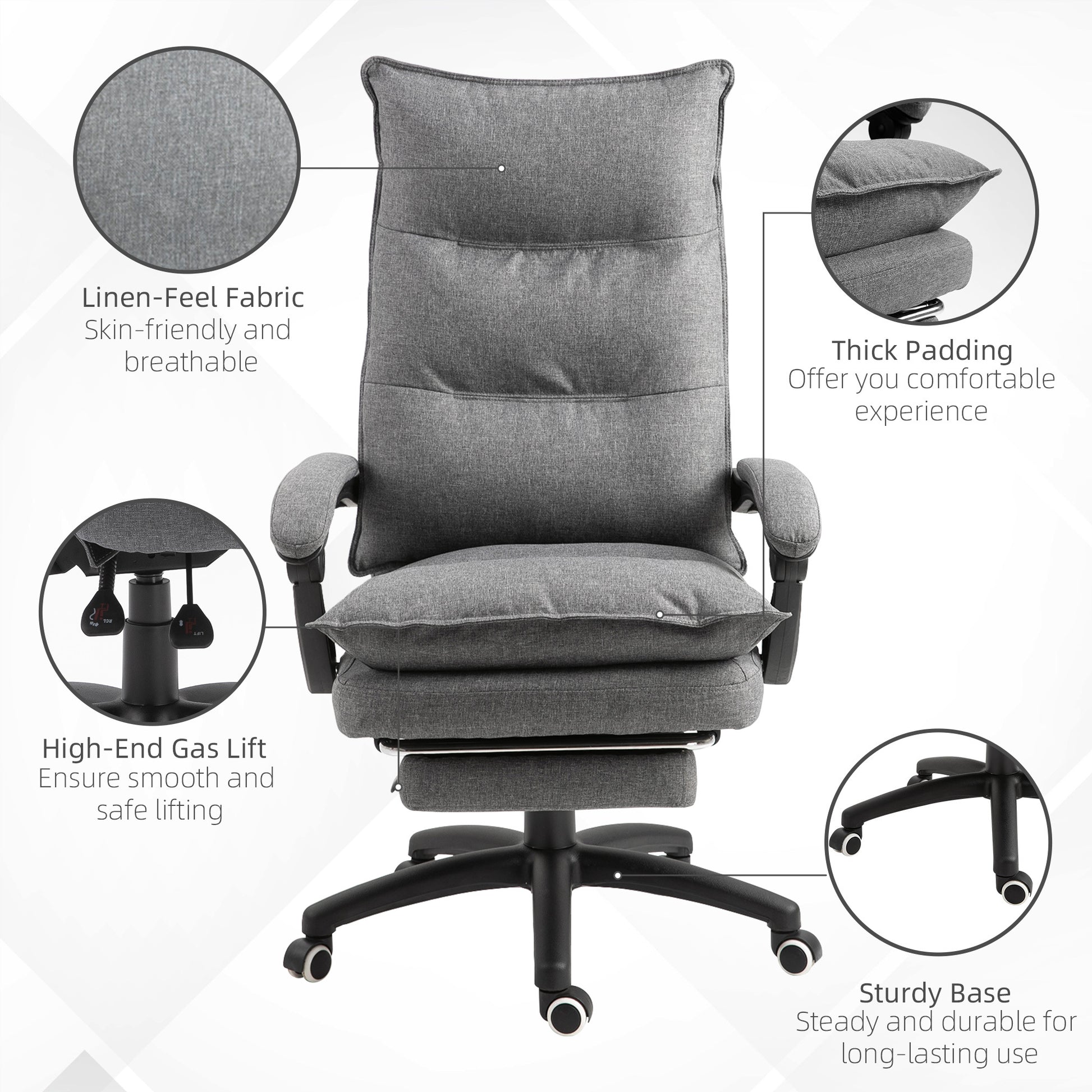 Jetta 360° Swivel Executive Office Chair Adjustable Height, Gray