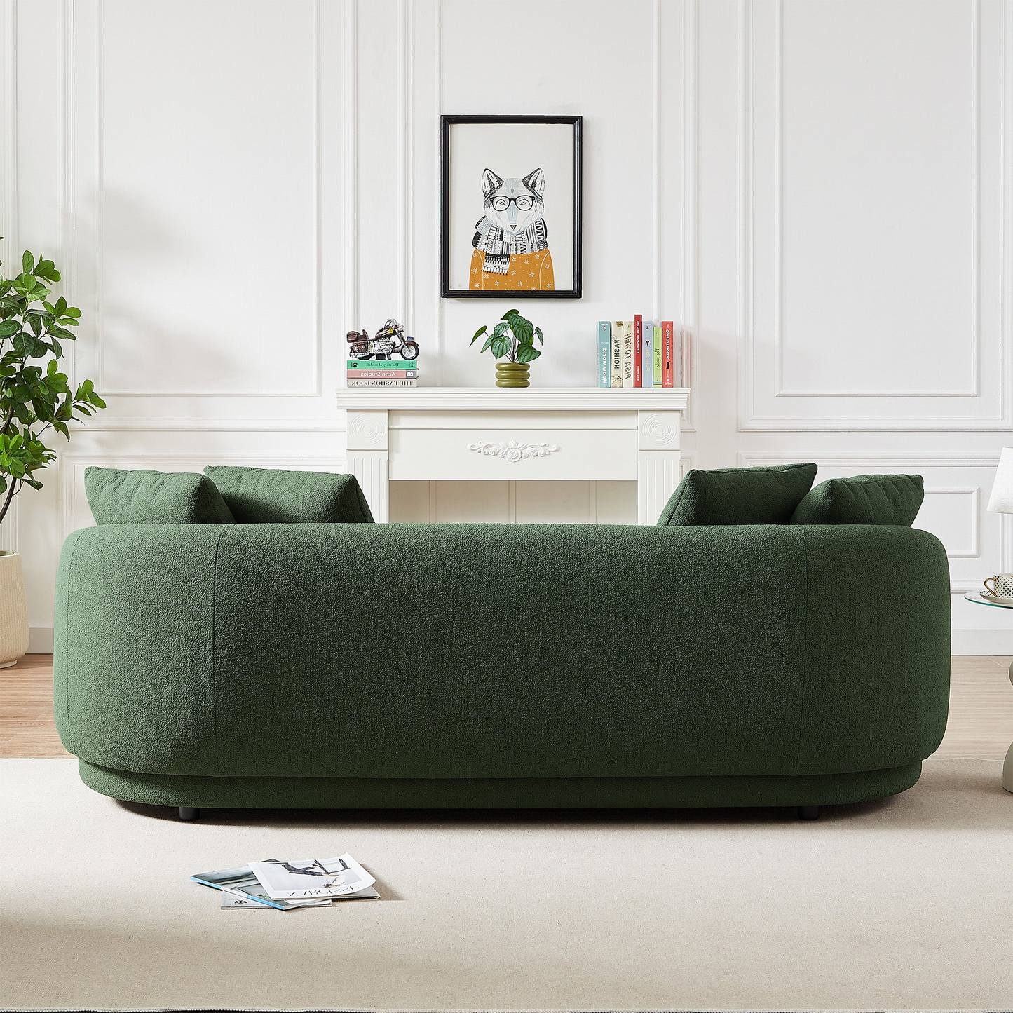 Dylan French Modern Boucle Upholstered Sofa, Green