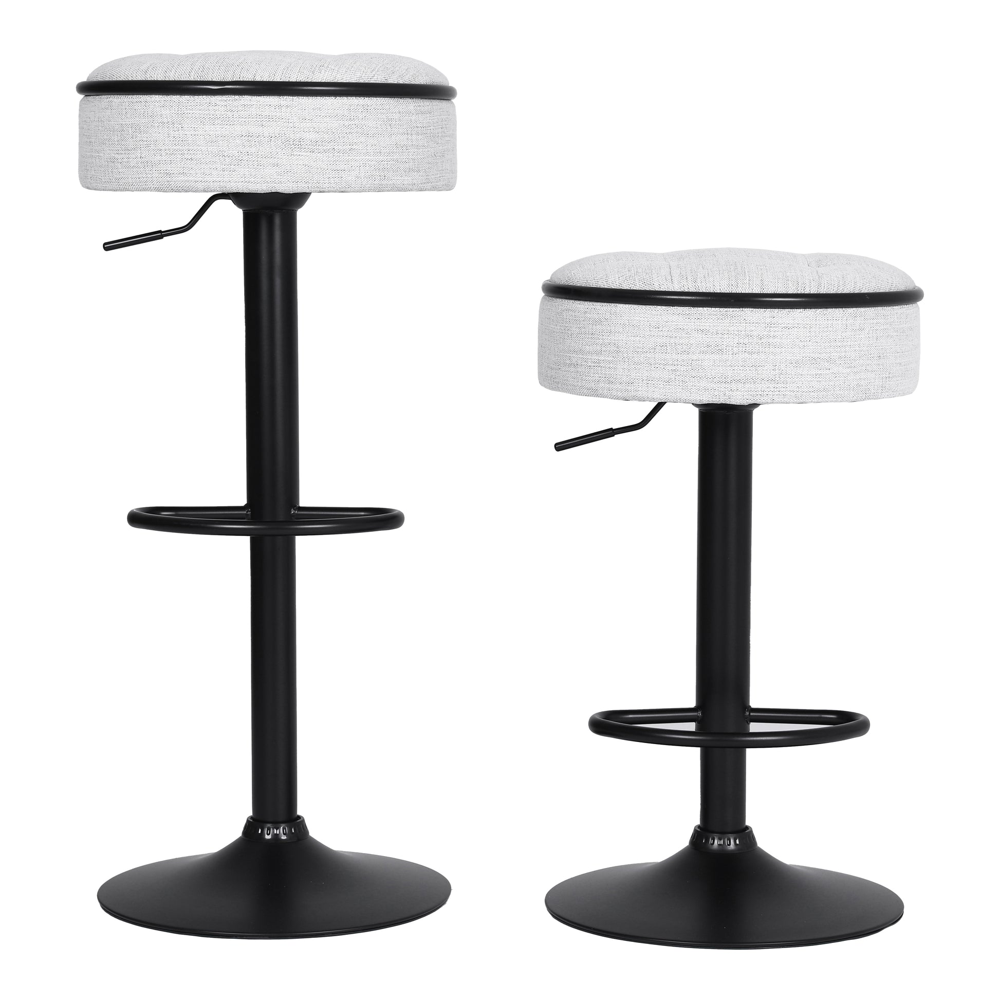 Isolde Mid-Century Modern 360°Counter Height Faux Leather Swivel Stool Set of 2 White