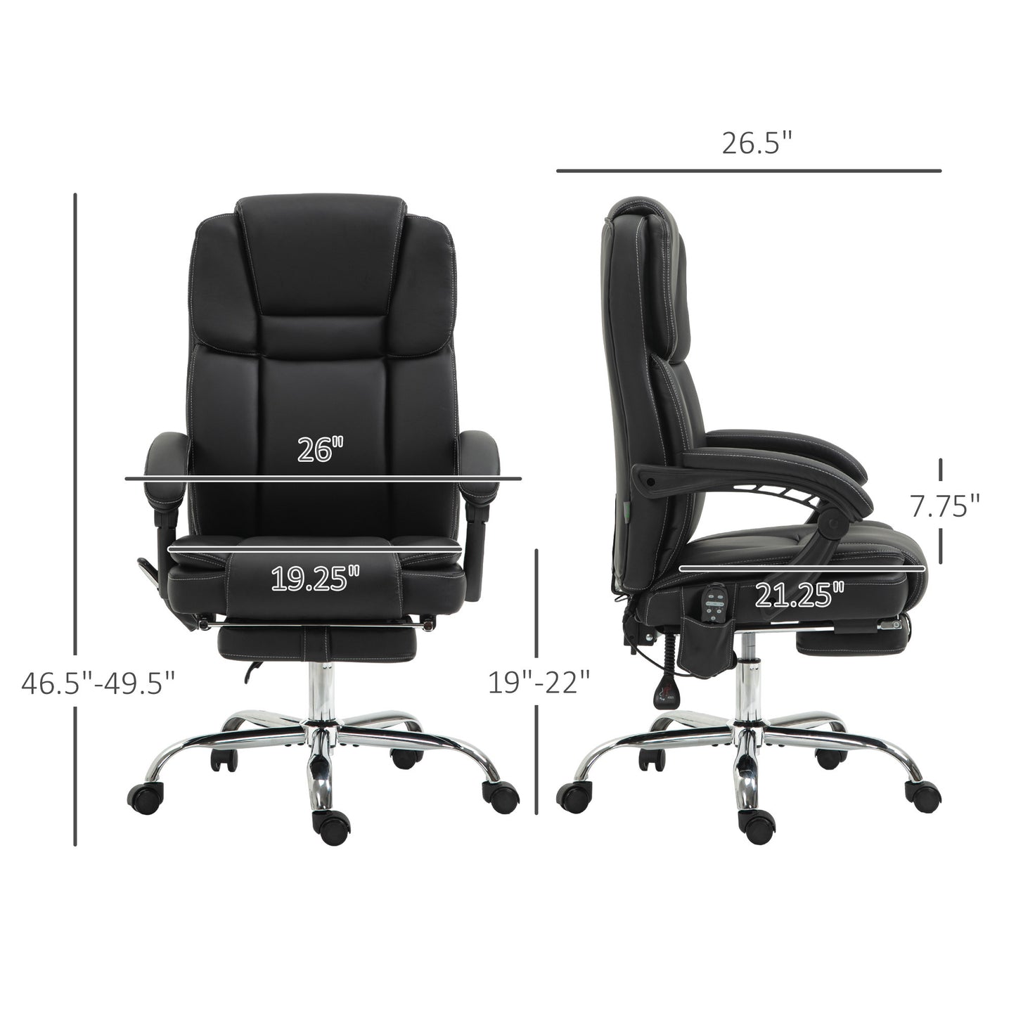 Ivy Massage Office Chair with 6 Vibration Points, Black