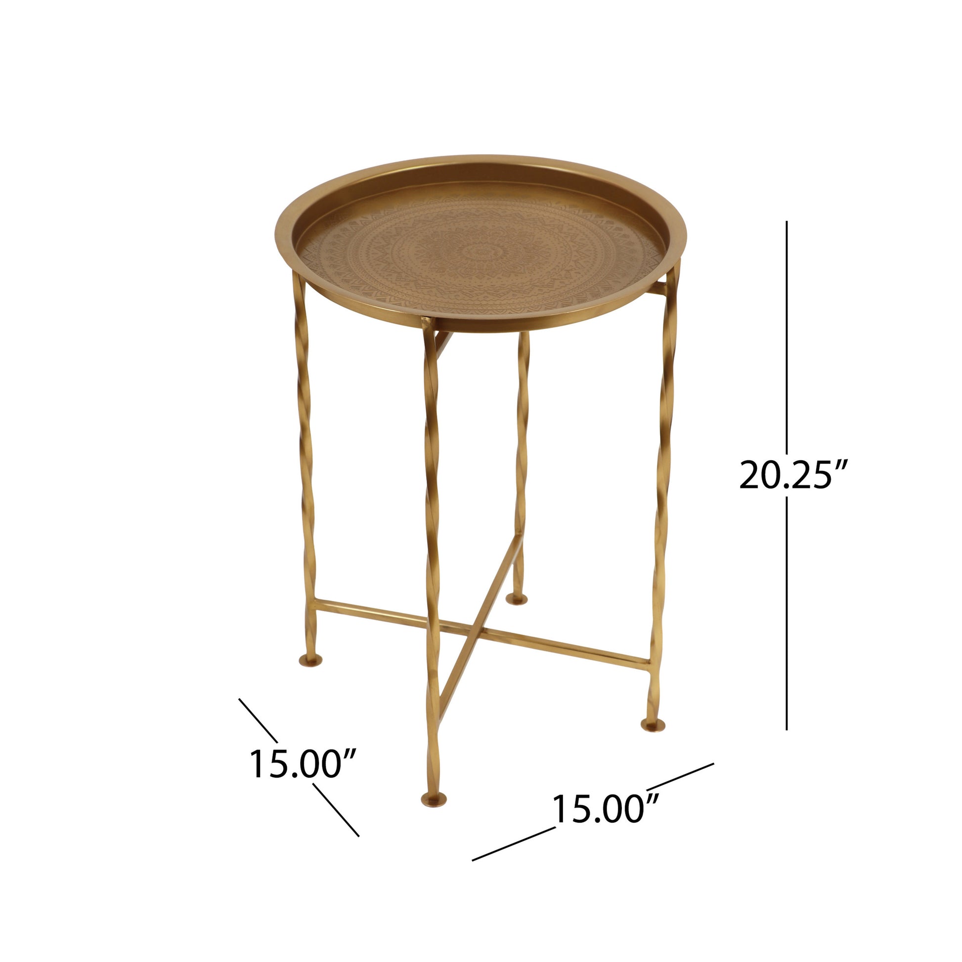 Adelina Iron Side Table, Gold