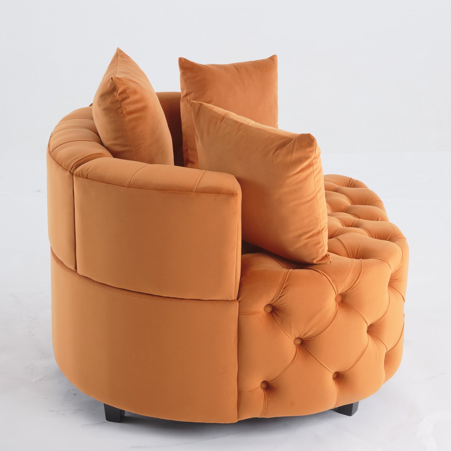 Fayola Velvet Akili Accent Chair, Orange