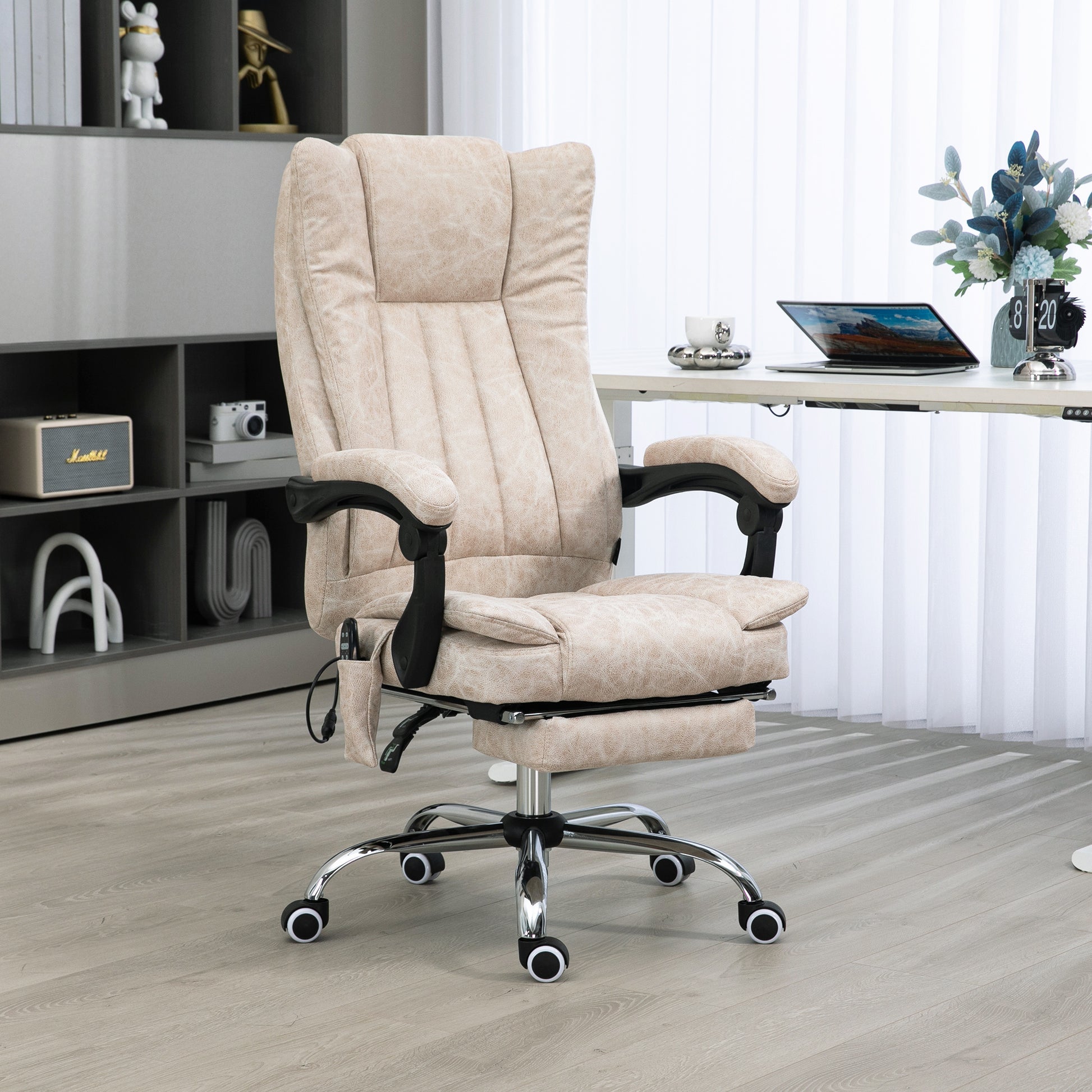 Gwyneth PU Leather Big & Tall Office Chair, Cream