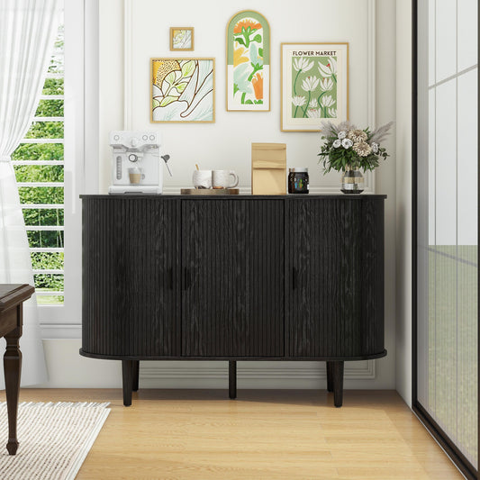 Braxton Modern 3-door Sideboard Cabinet, Black