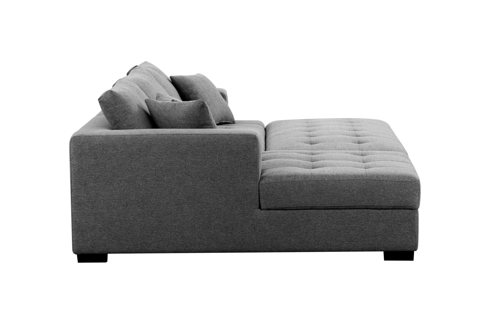 Jansen 111'' L-Shape Sectional & Ottoman Set - Dark Gray