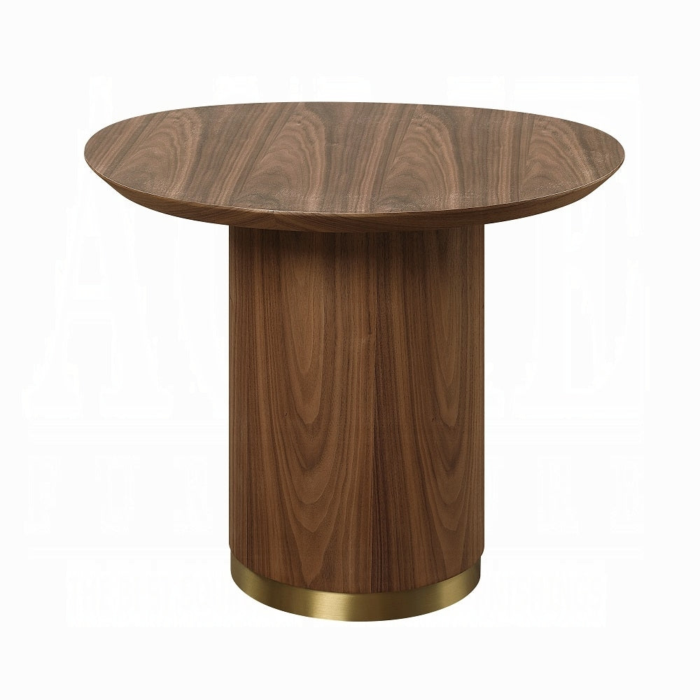 Walnut End Table with Pedestal