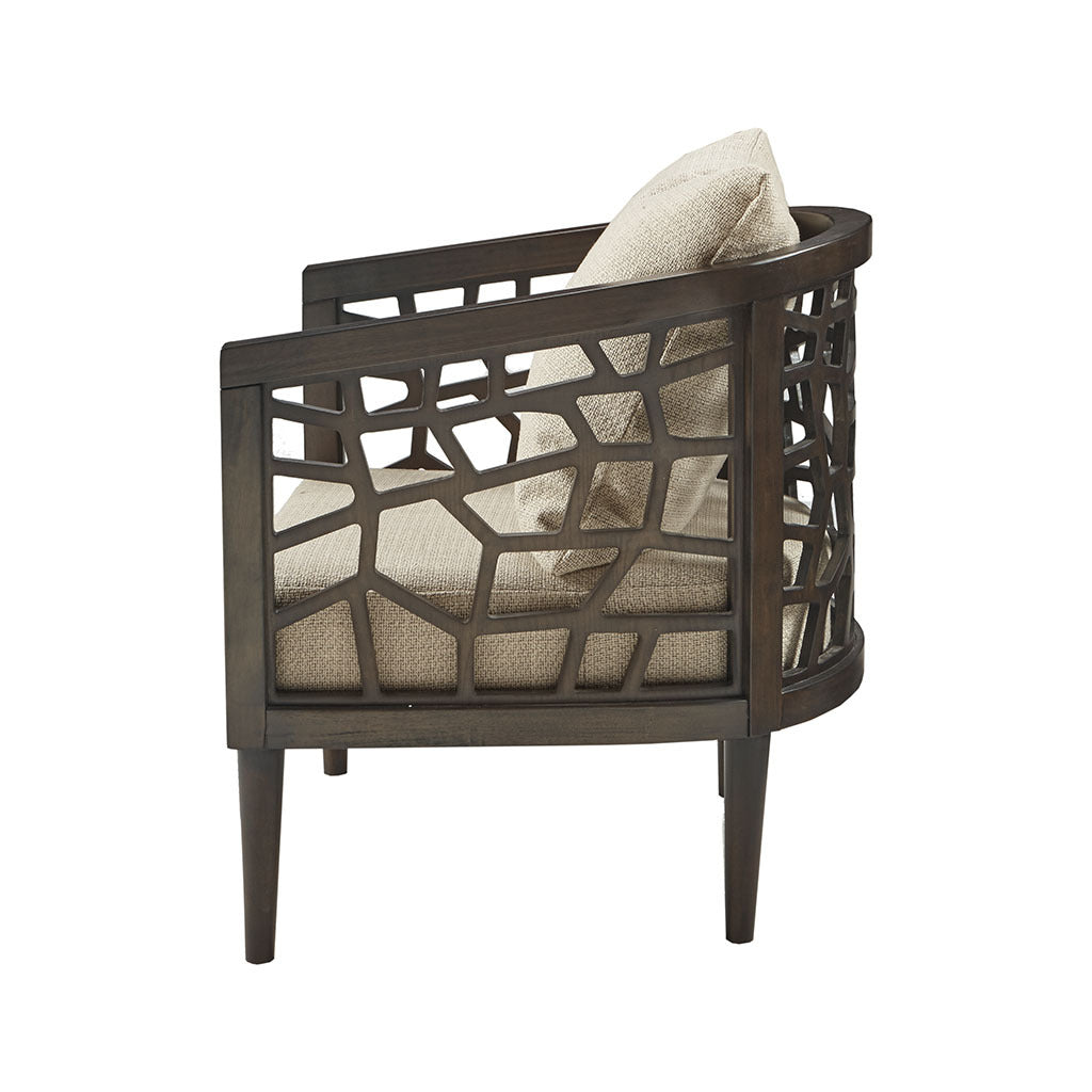 Agnes Modern Accent Chair, Tan & Walnut