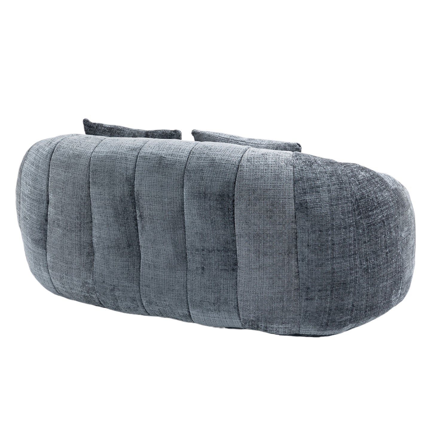 Coolmore Versatile Elegance Gray Chenille High-Back 2 Seater Bean Bag Sofa for Indoor & Outdoor Relaxation