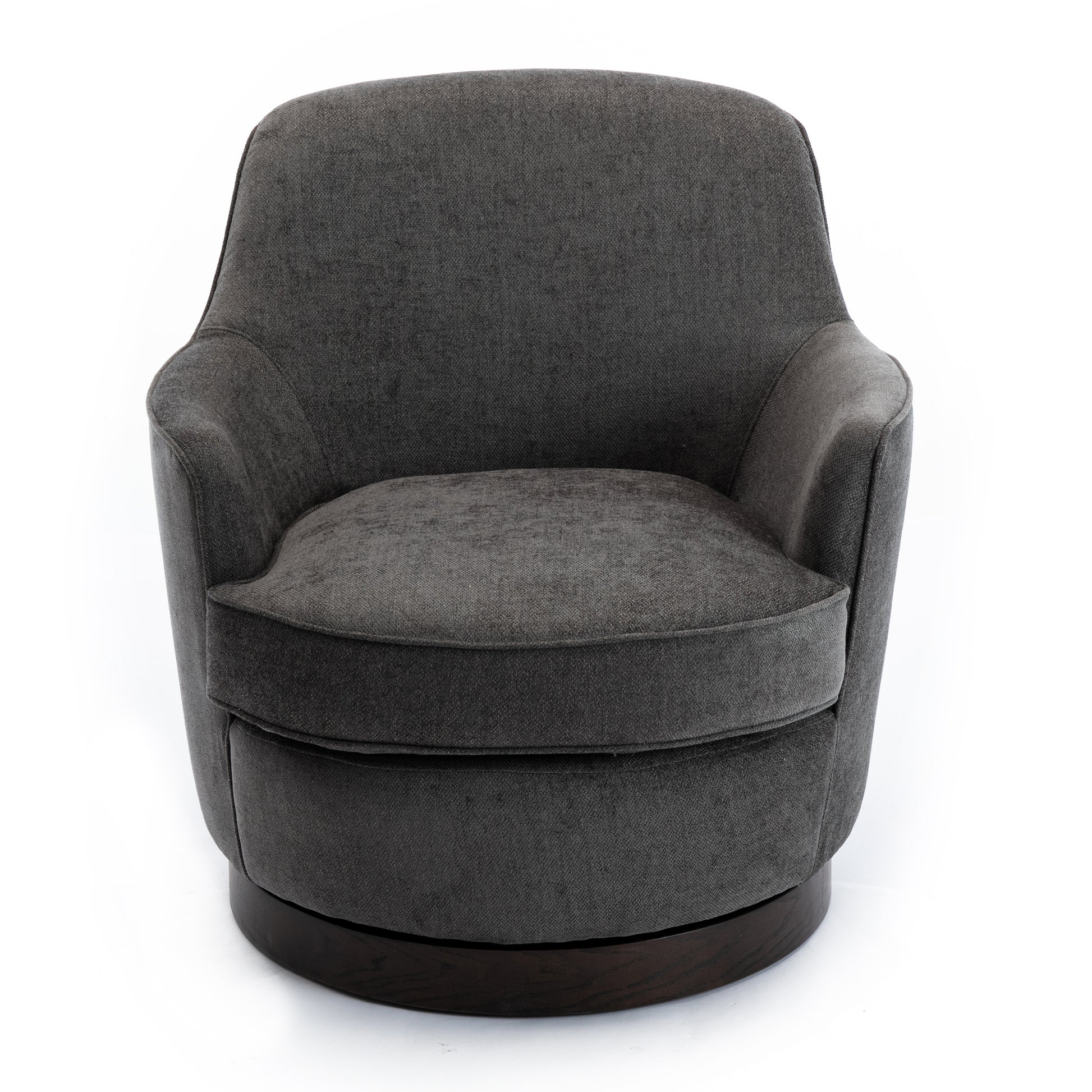 Richfield Charcoal Wood Base Swivel Chair