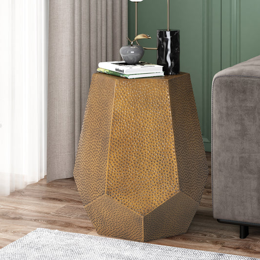 Jaxon Hammered Metal Side Table, Gold