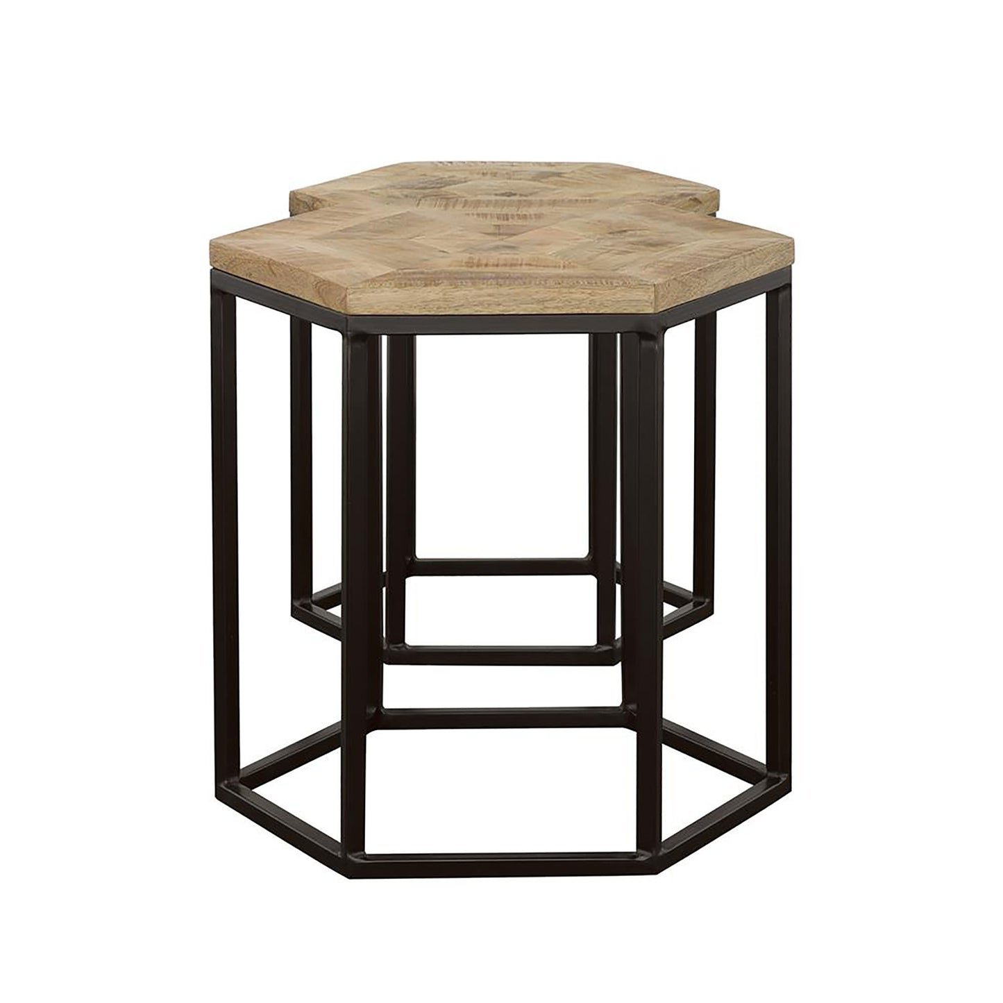 Natural and Black 2-Piece Nesting Table