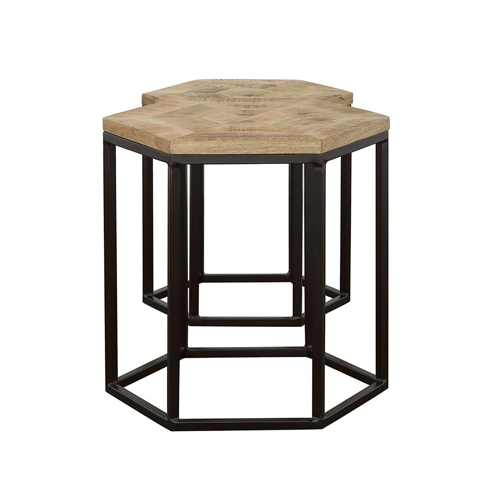 Natural and Black 2-Piece Nesting Table