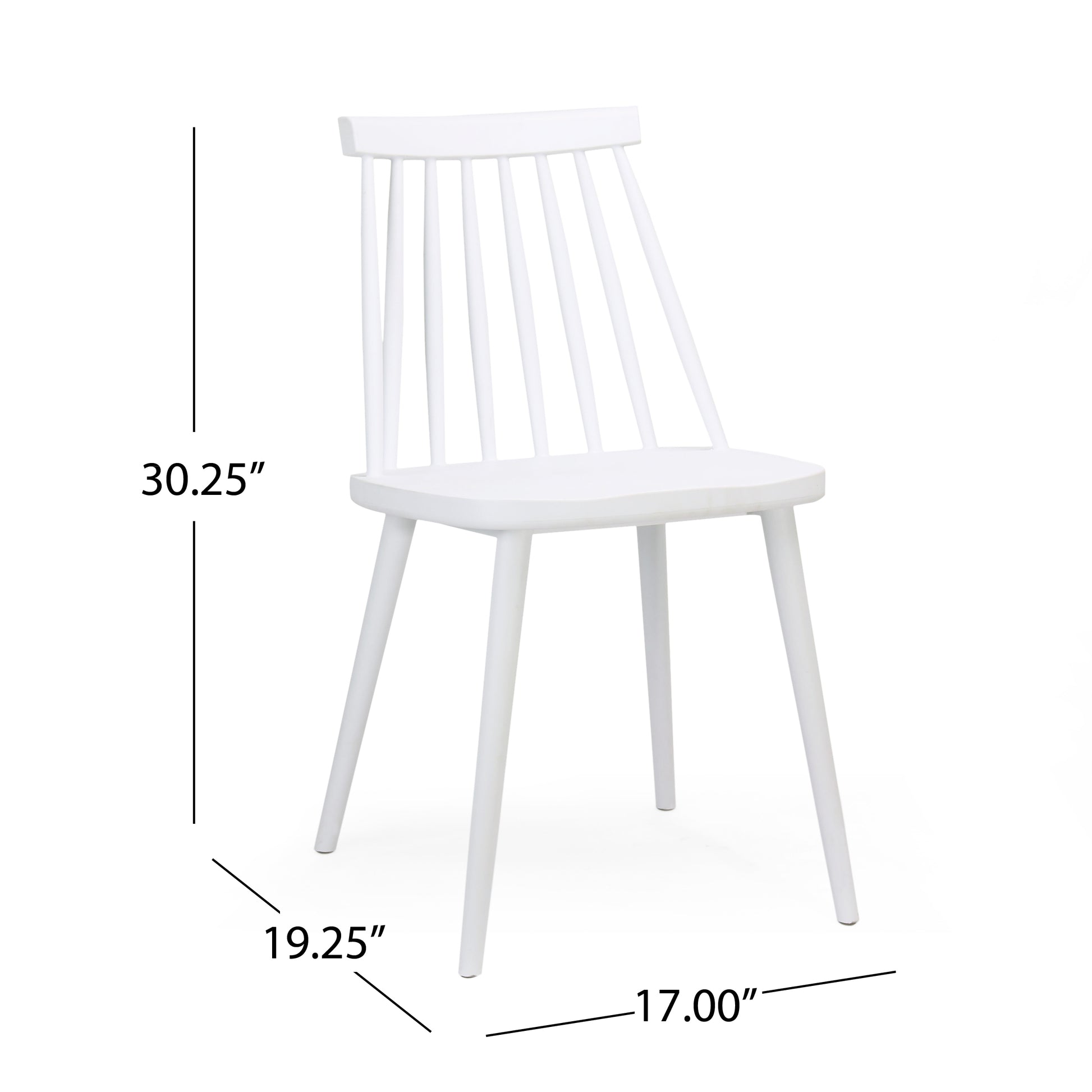 Eddison Farmhouse Spindle Back Dining Chairs, Set of 2, White