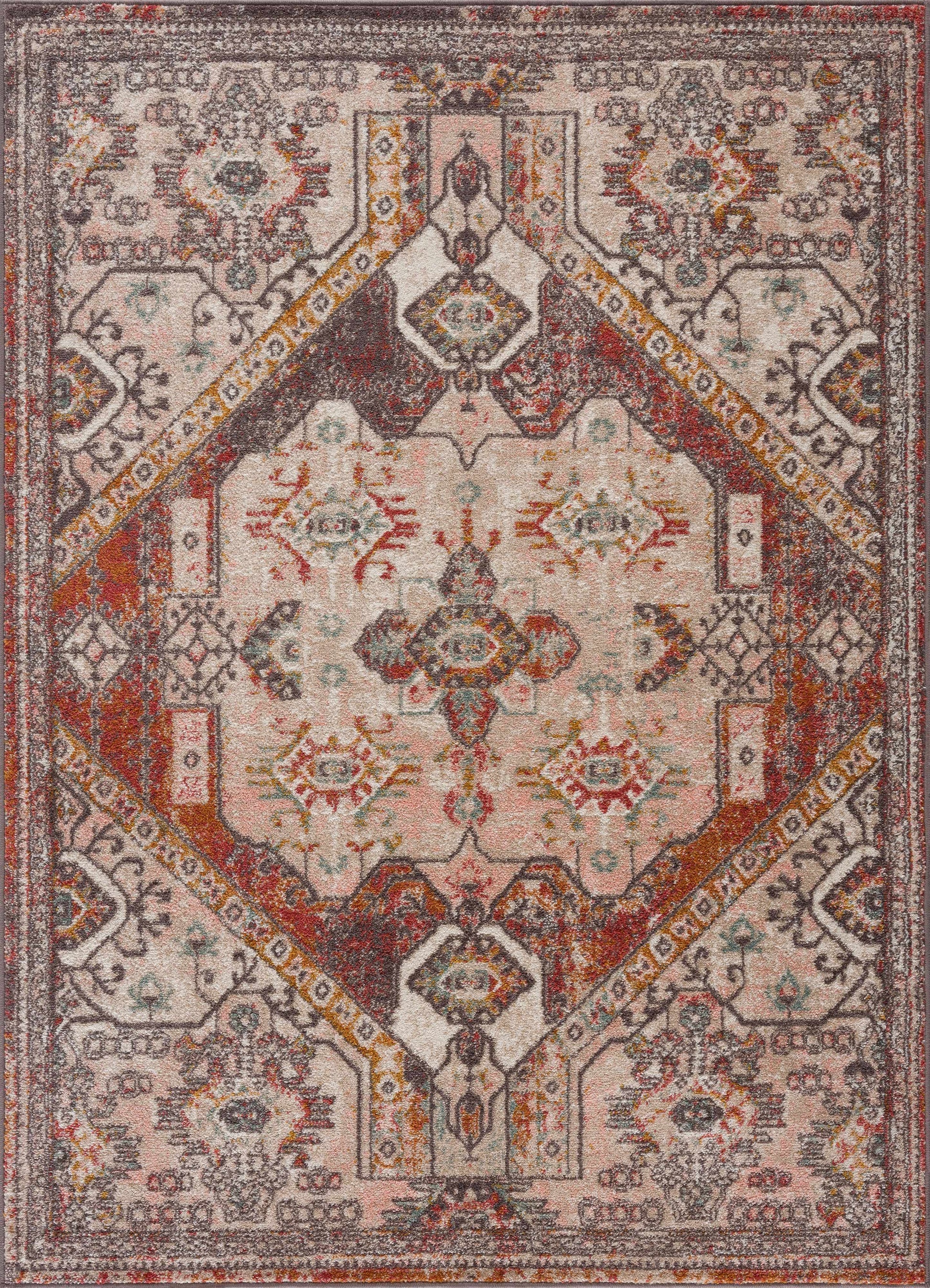 Yennora Brick Red Medallion Rug - Clearance