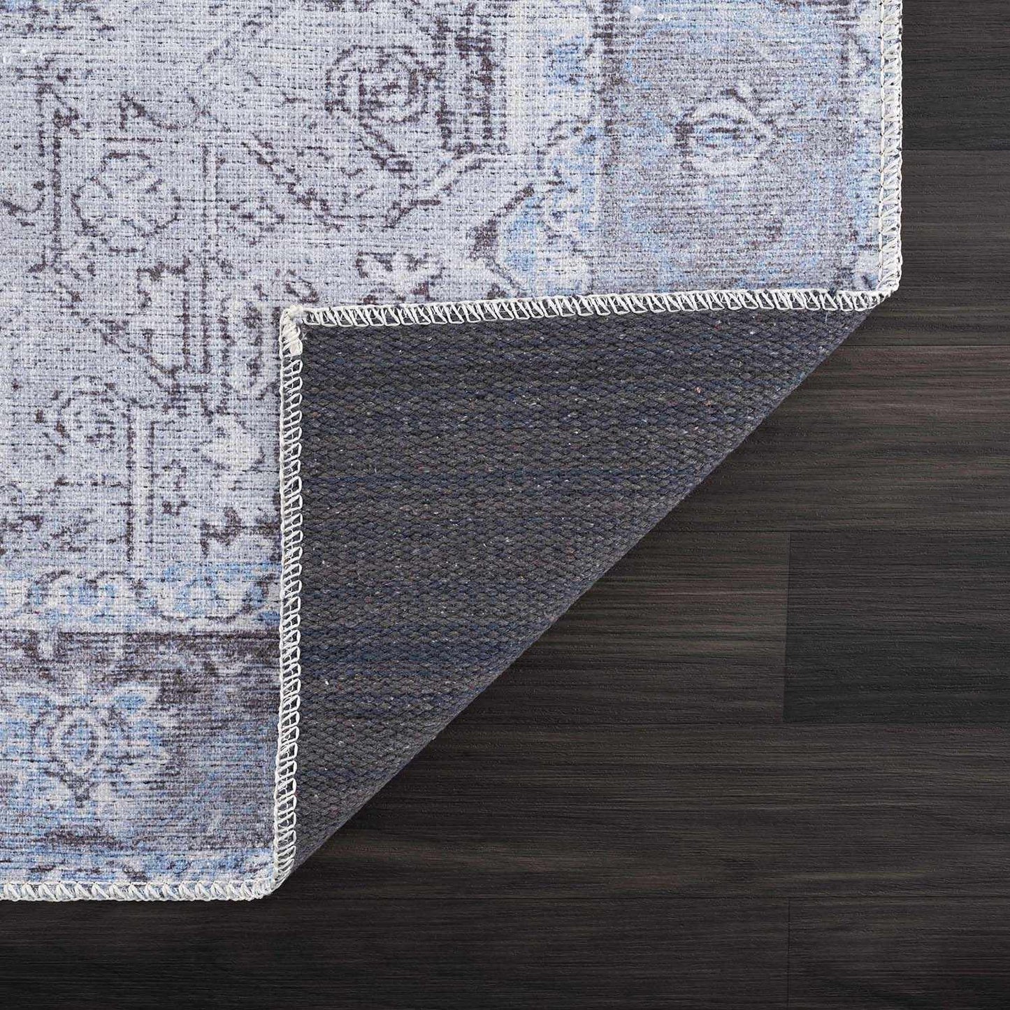 Aqua Rosman Washable Area Rug - Clearance