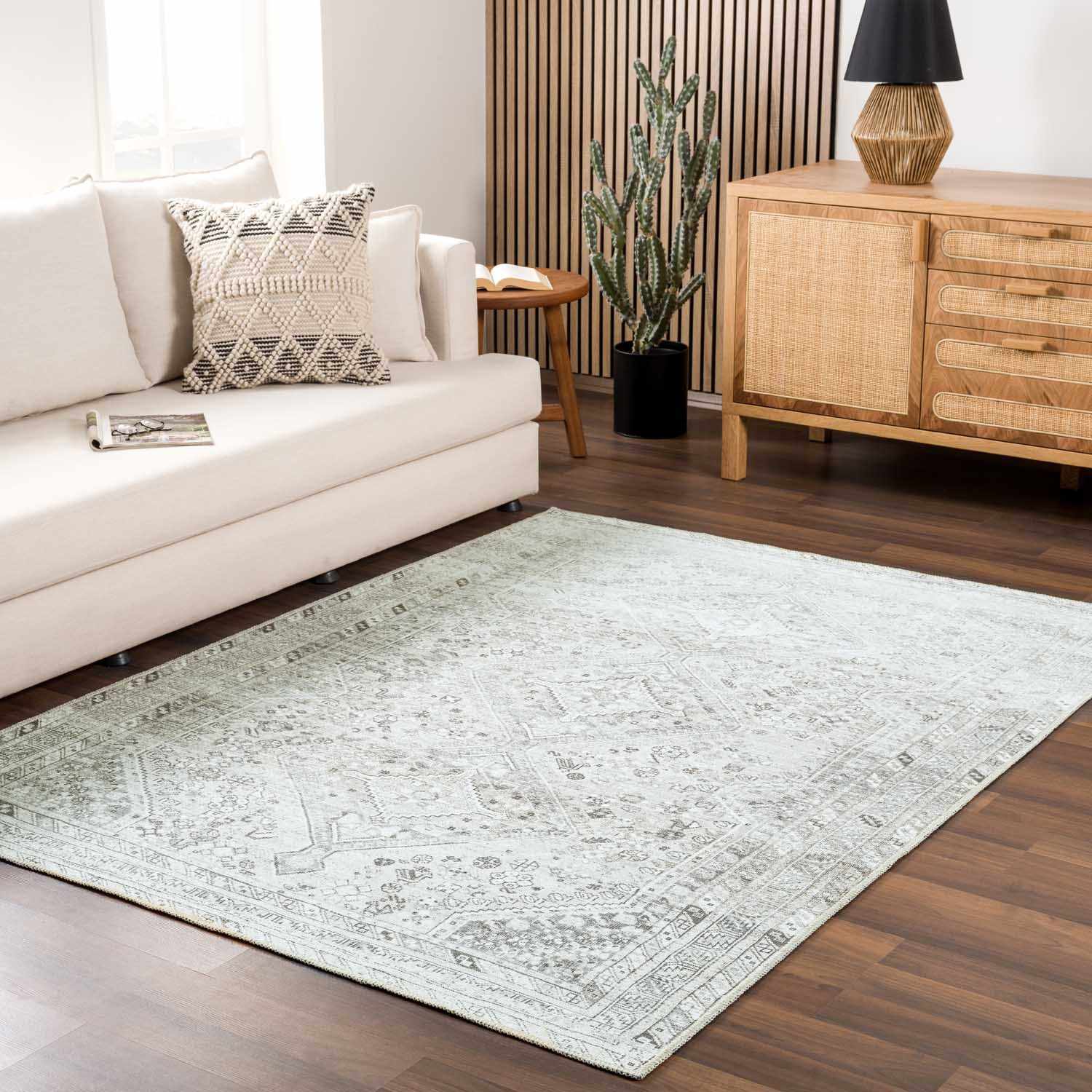 Barny Cream & Sage Washable Rug