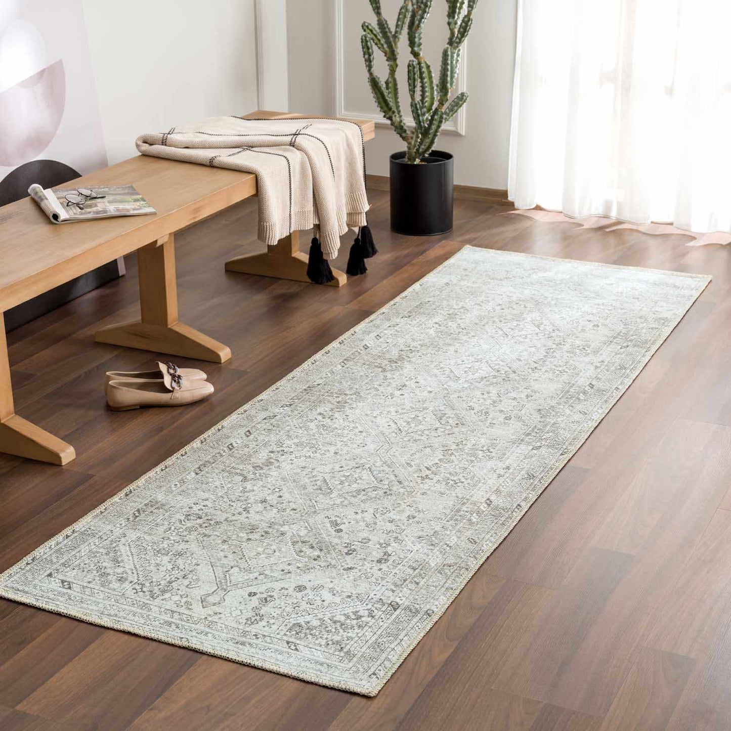 Barny Cream & Sage Washable Rug