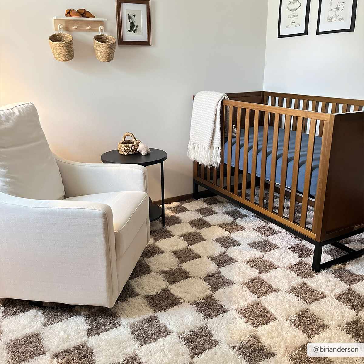 Atira Brown Checkered Area Rug