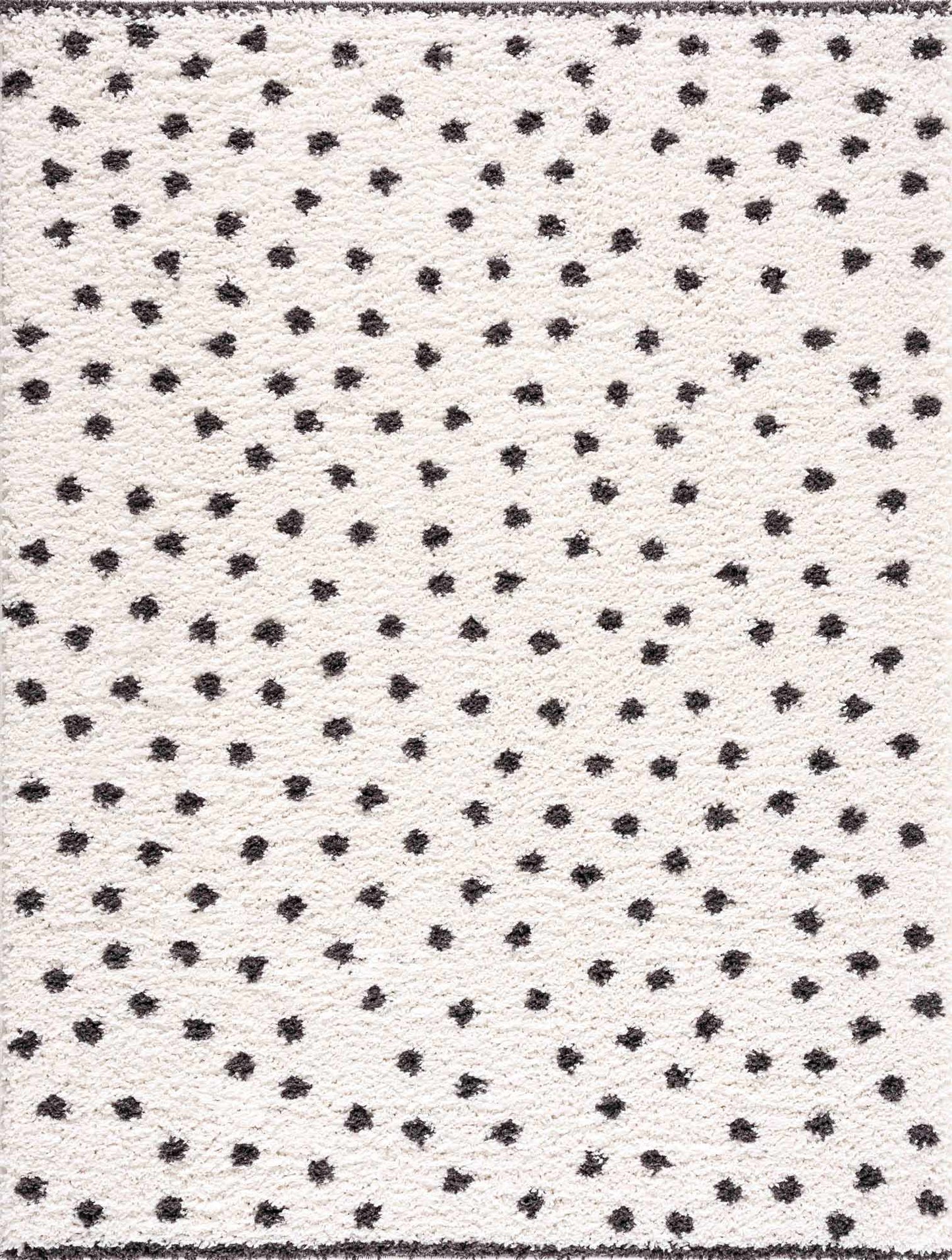 Chaia Dotted Black & White Plush Rug